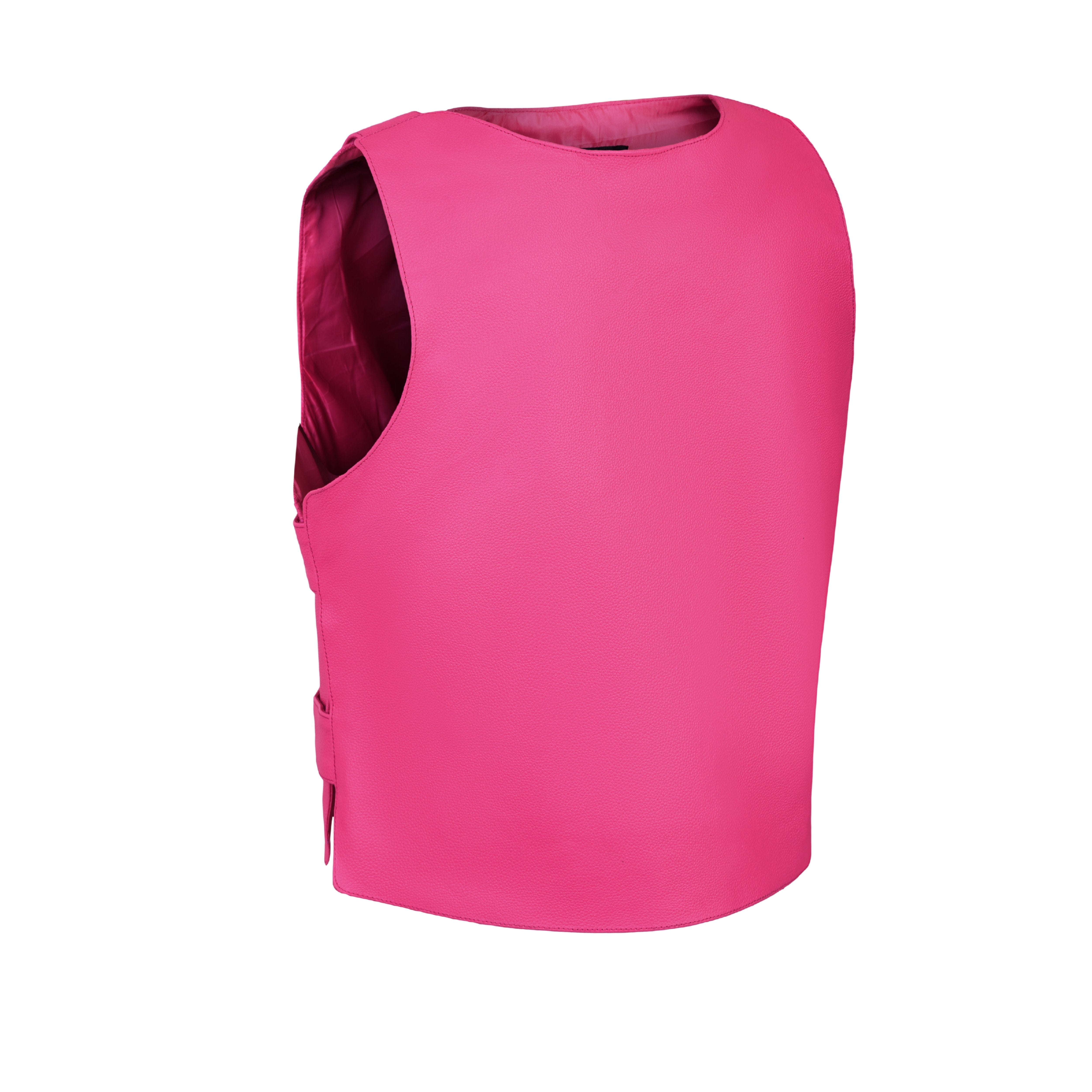 Women's Hot Pink Bulletproof Style Leather Vest – Biker Club Gear by Rexons