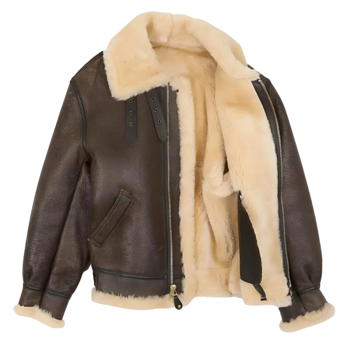 Men’s Brown Shearling Fur Leather Jacket