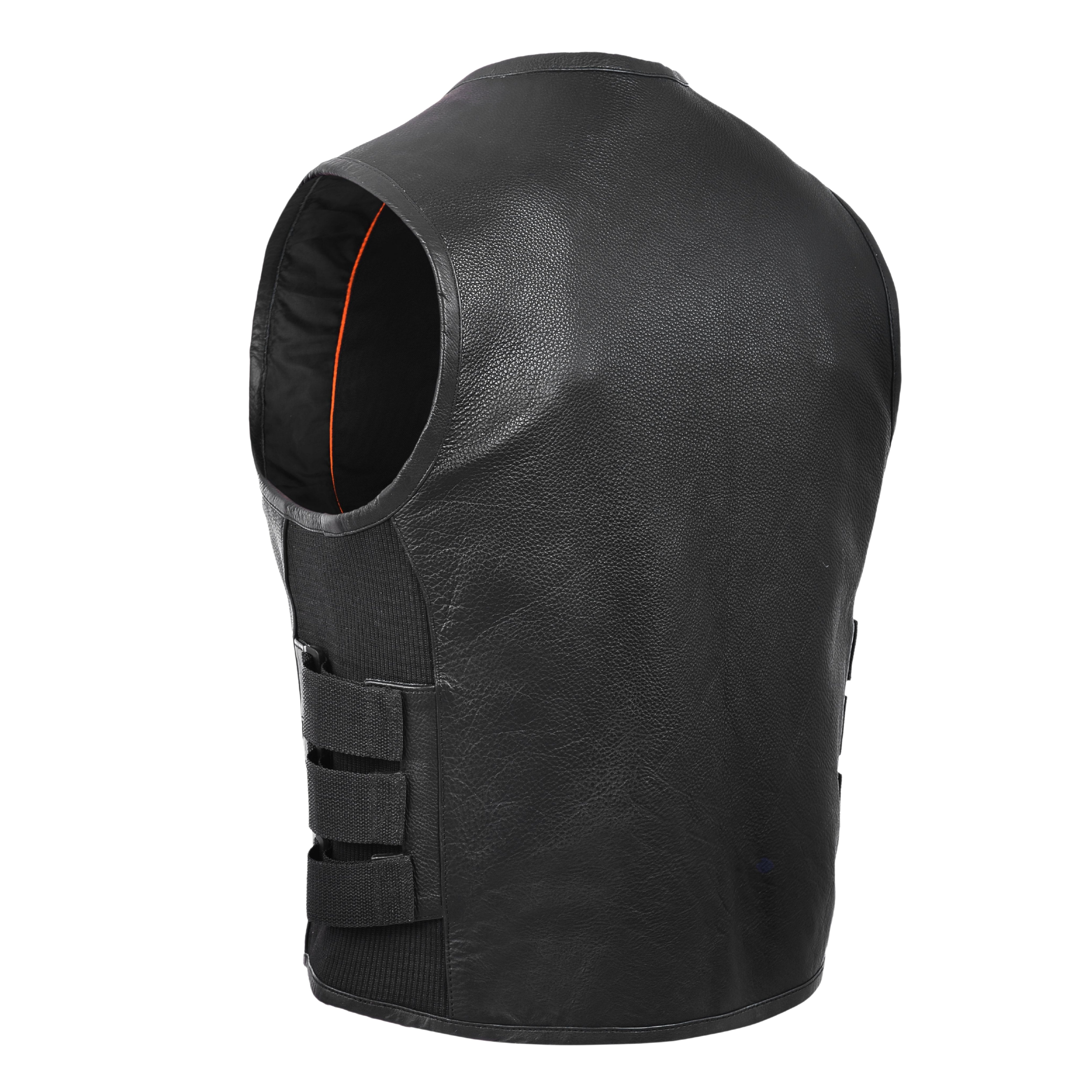 Black SWAT & Bulletproof Style Leather Vest – Tactical-Inspired Streetwear by Rexons