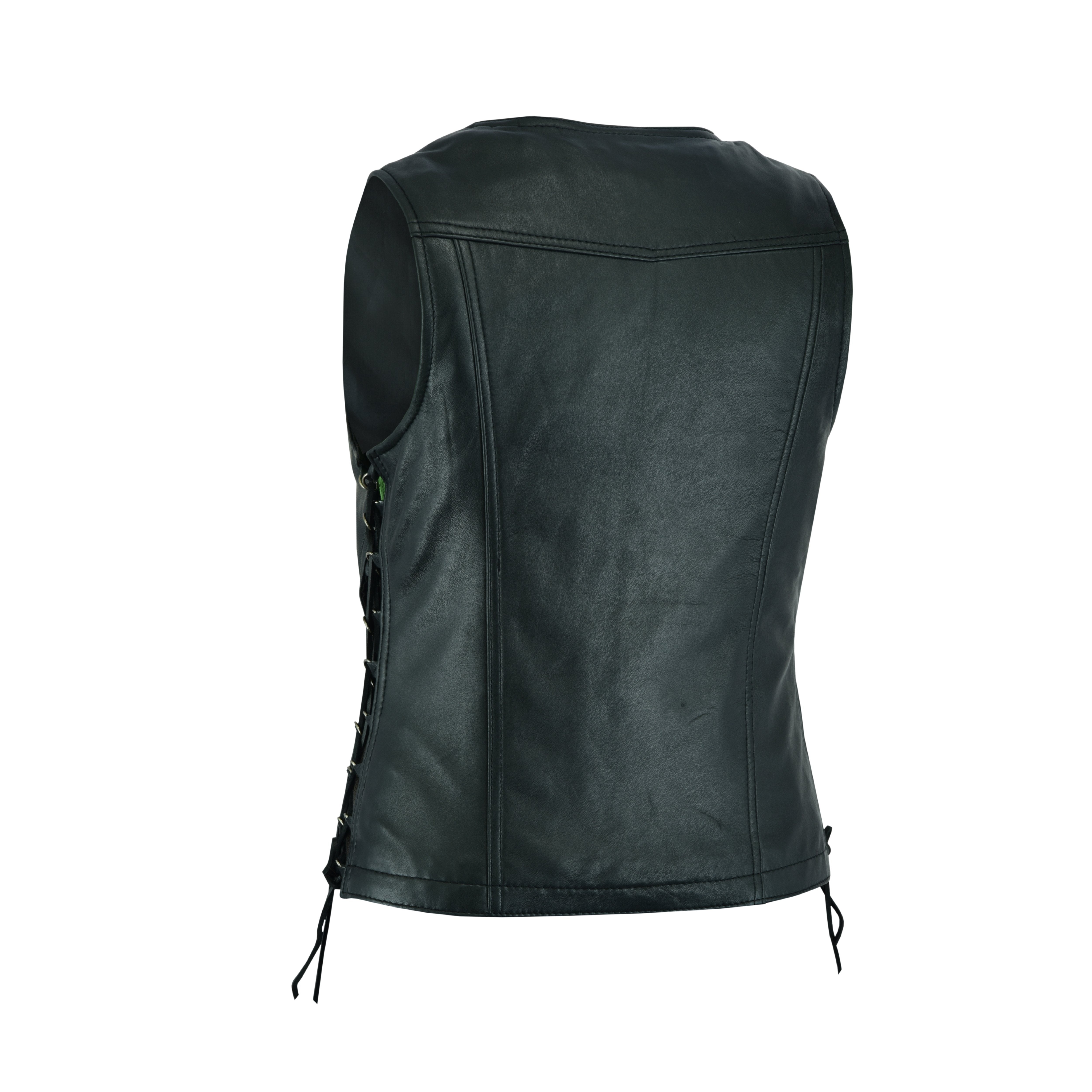 REB-VIX Ladies Revealing Side Laces Leather Vest – Sexy Club Style by Rexons
