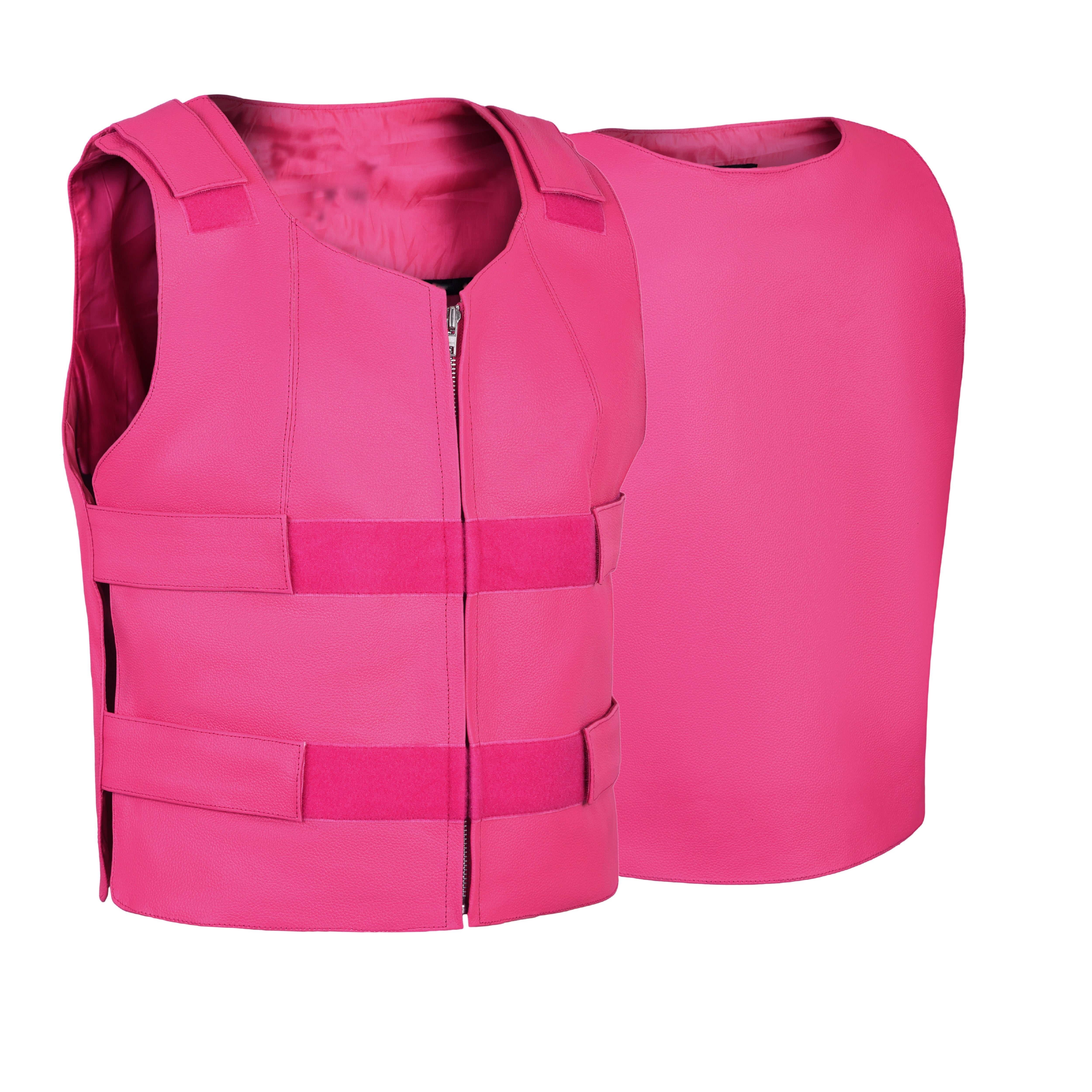 Women's Hot Pink Bulletproof Style Leather Vest – Biker Club Gear by Rexons