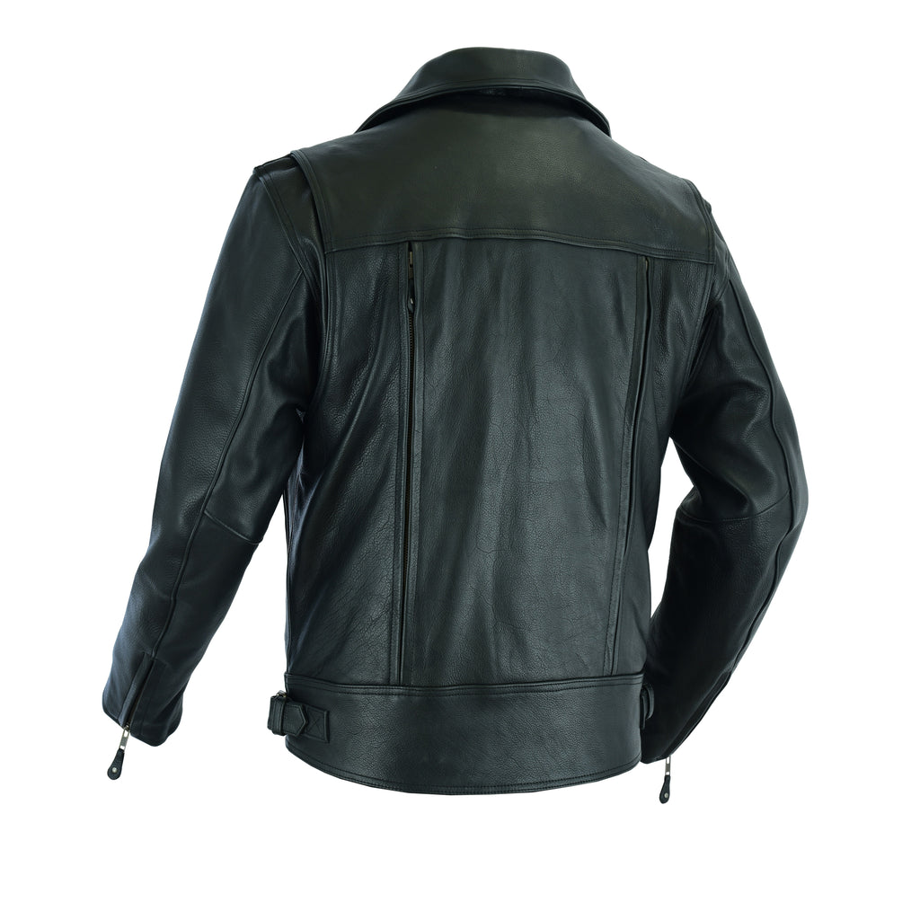 High-End Men’s Utility Cruising Leather Jacket – Premium Functional Outerwear