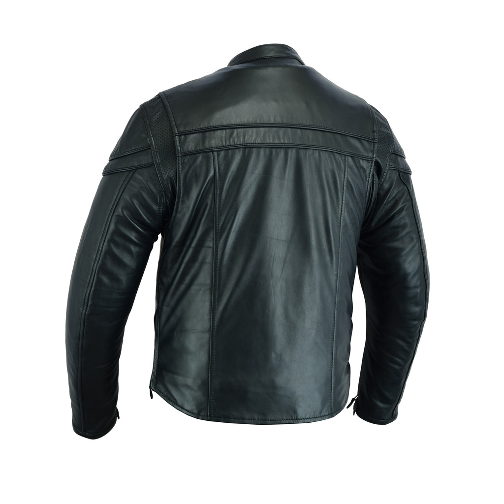 Women’s Full-Length Motorcycle Leather Jacket – Side Lace Design with Premium Pocket