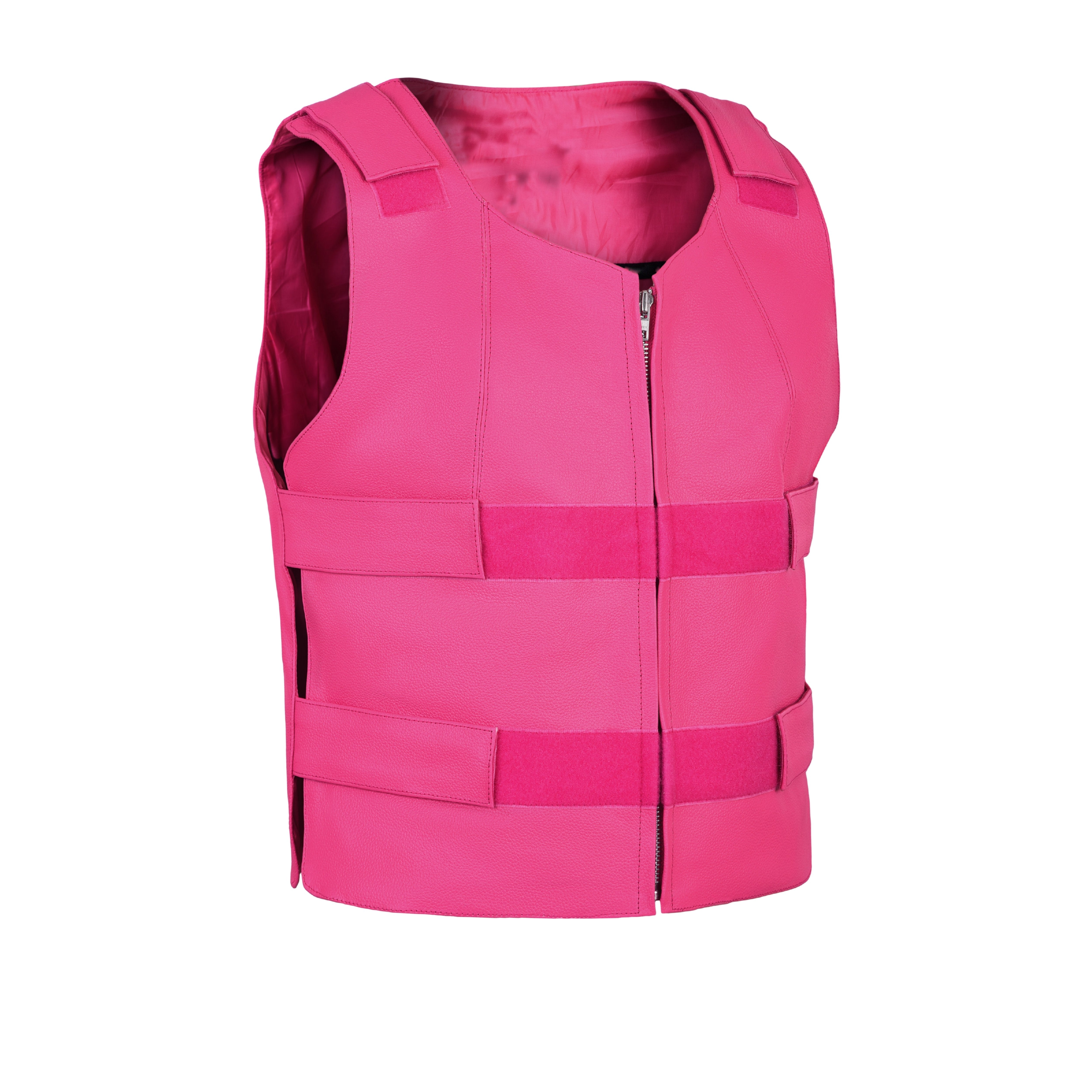 Women's Hot Pink Bulletproof Style Leather Vest – Biker Club Gear by Rexons