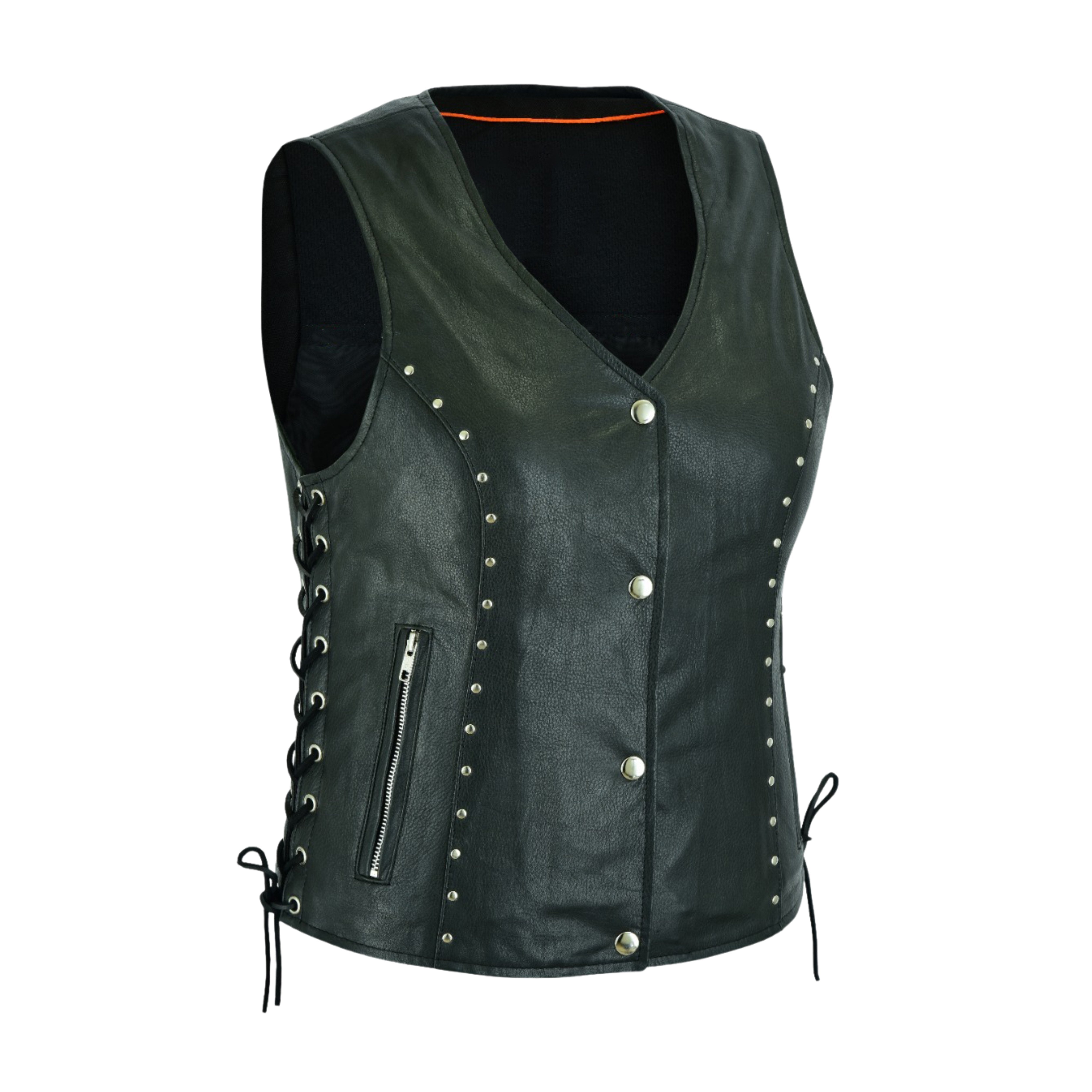 Naked Leather Motorcycle Vest with Side Laces – by Rexons