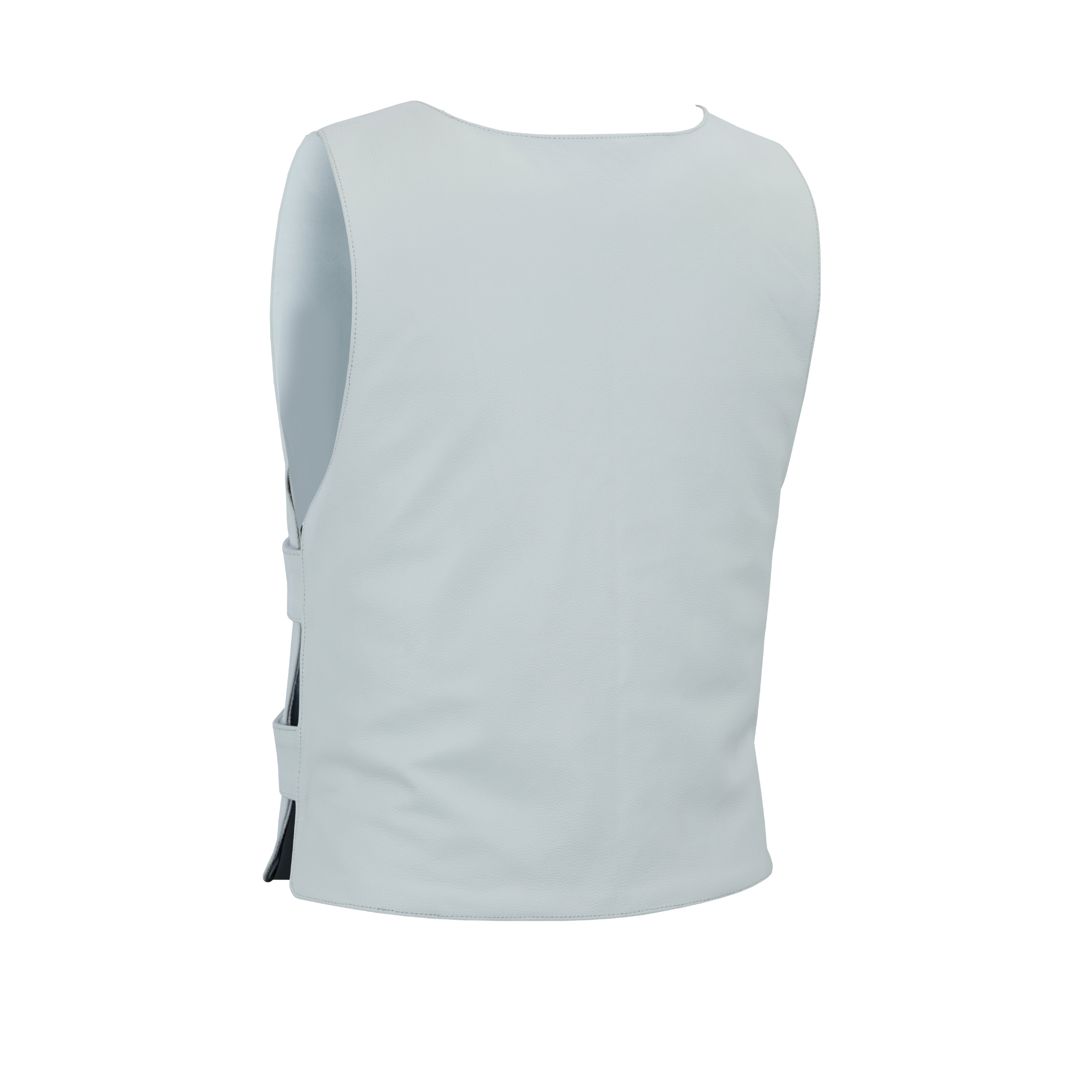 Men's White Bulletproof-Style Leather Vest for Biker Clubs – Bold Streetwear by Rexons