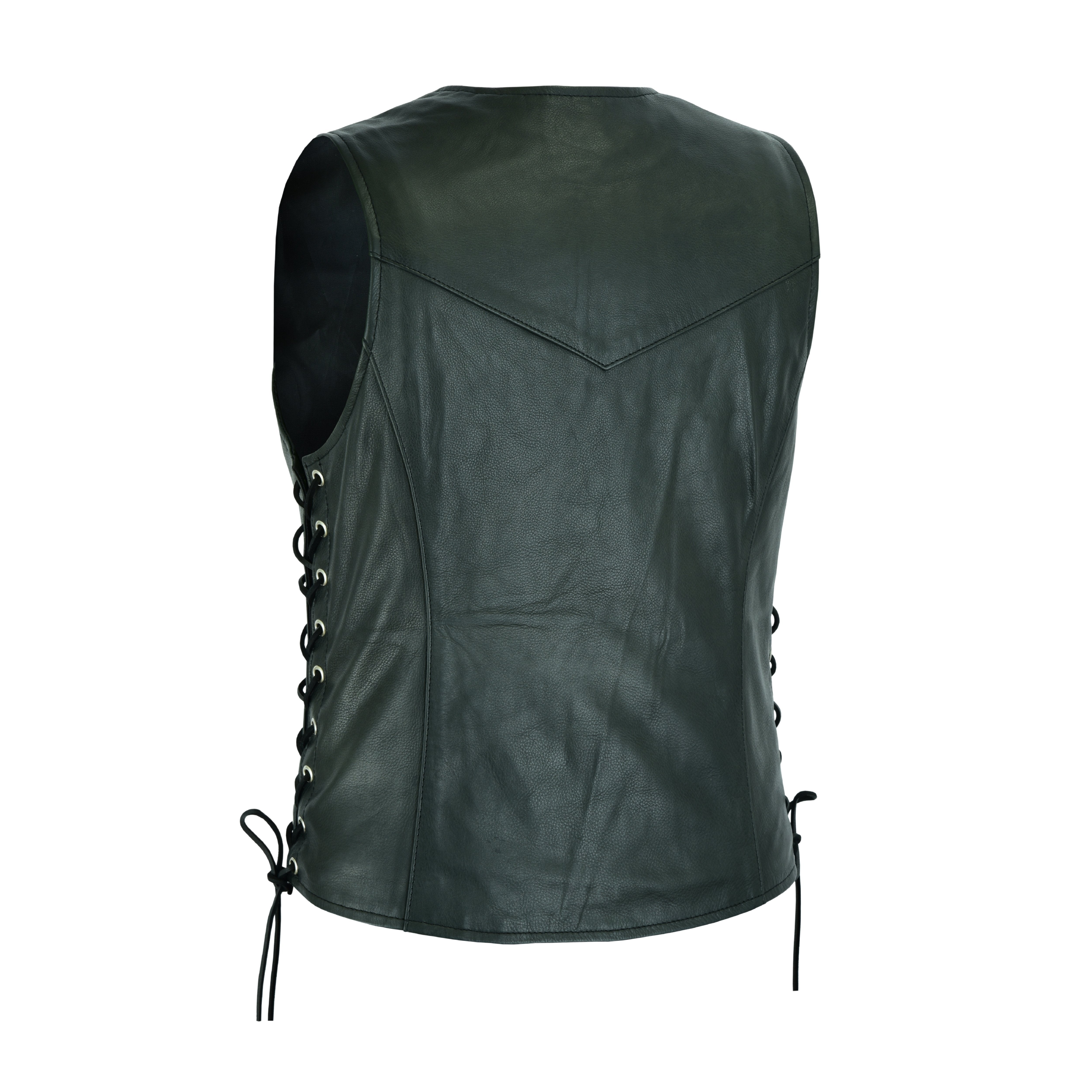 Naked Leather Motorcycle Vest with Side Laces – by Rexons