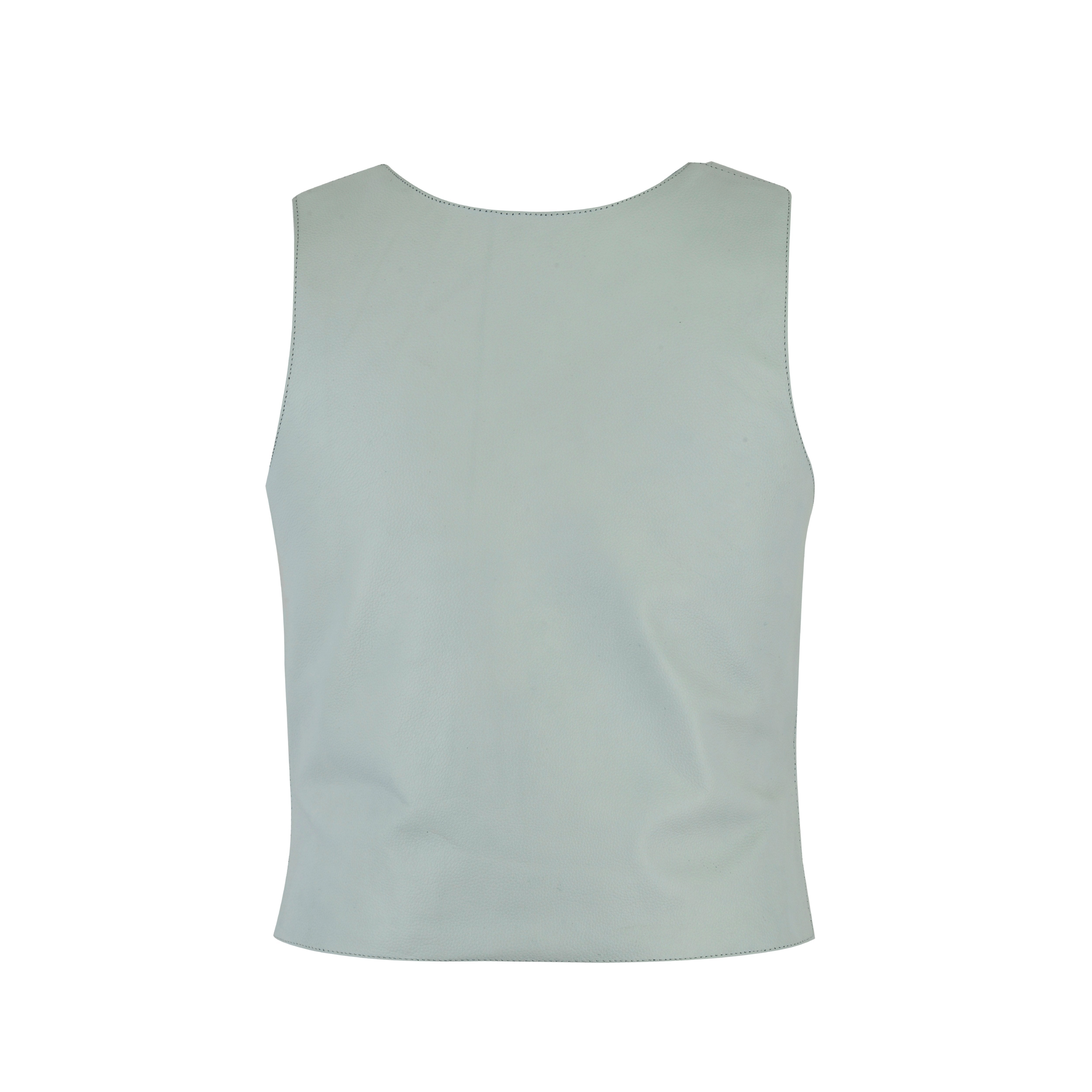 Women’s White Bulletproof Style Leather Vest – Club Riding Gear by Rexons