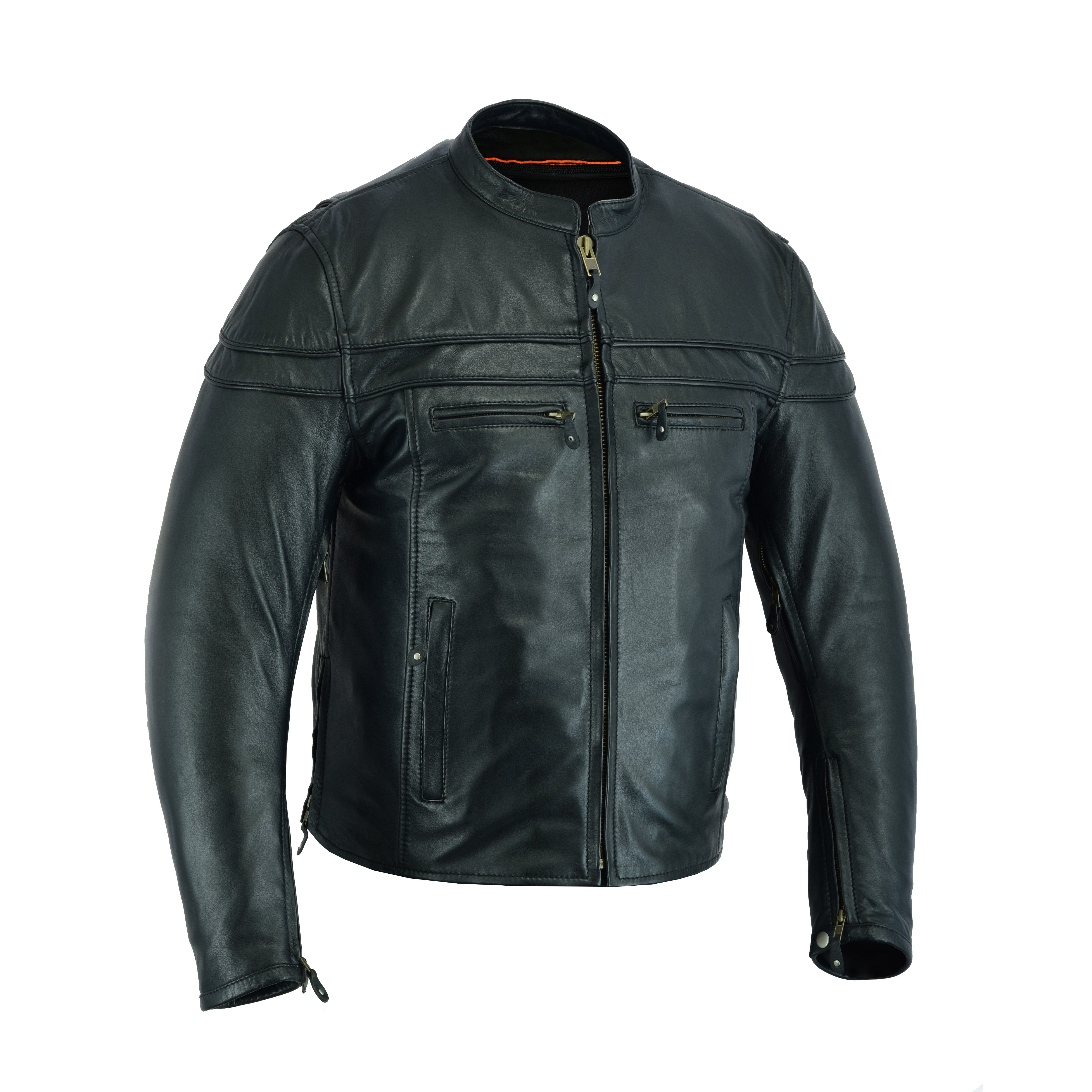 Men's ‘Crossover’ Black Leather Lightweight MC Jacket