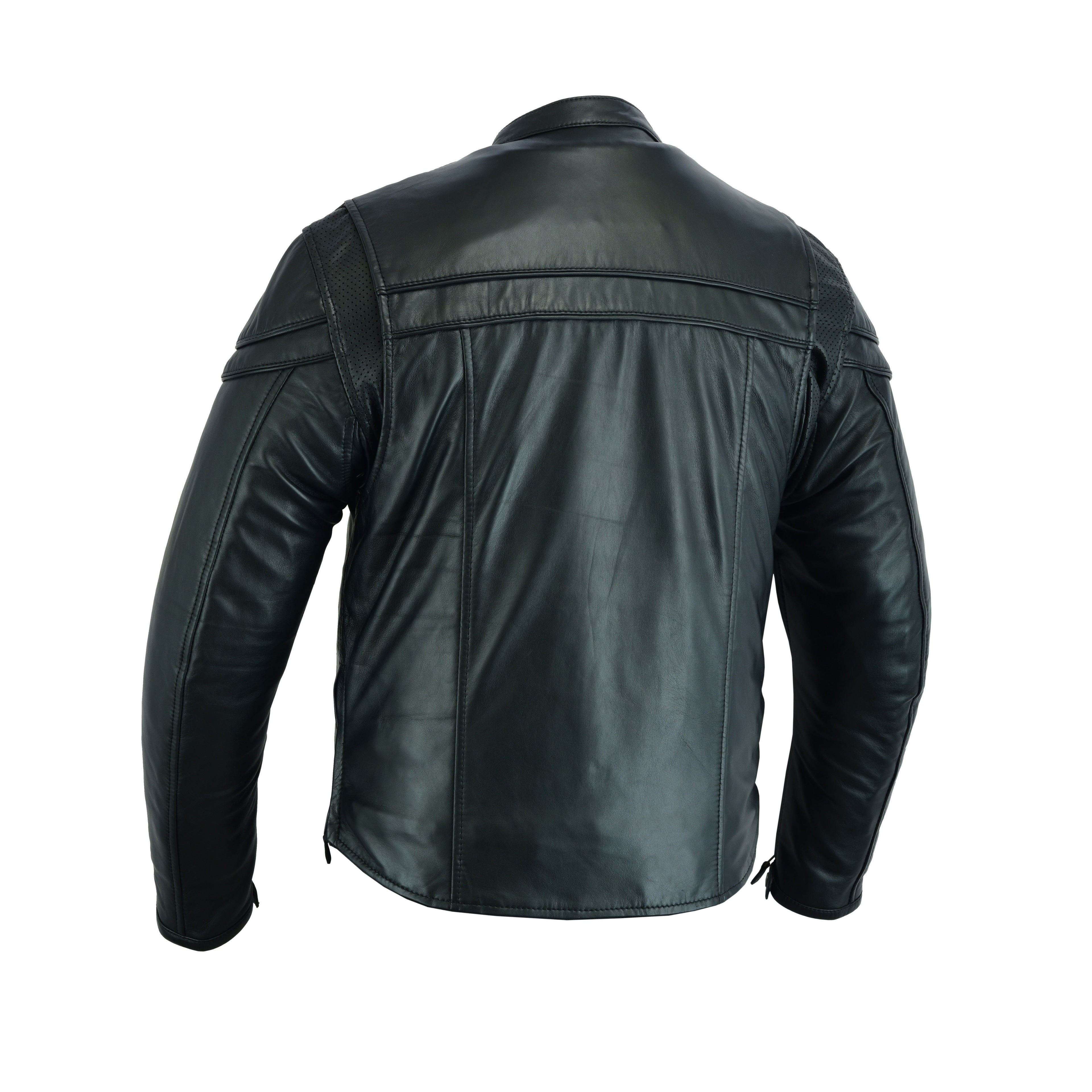 Men's ‘Crossover’ Black Leather Lightweight MC Jacket