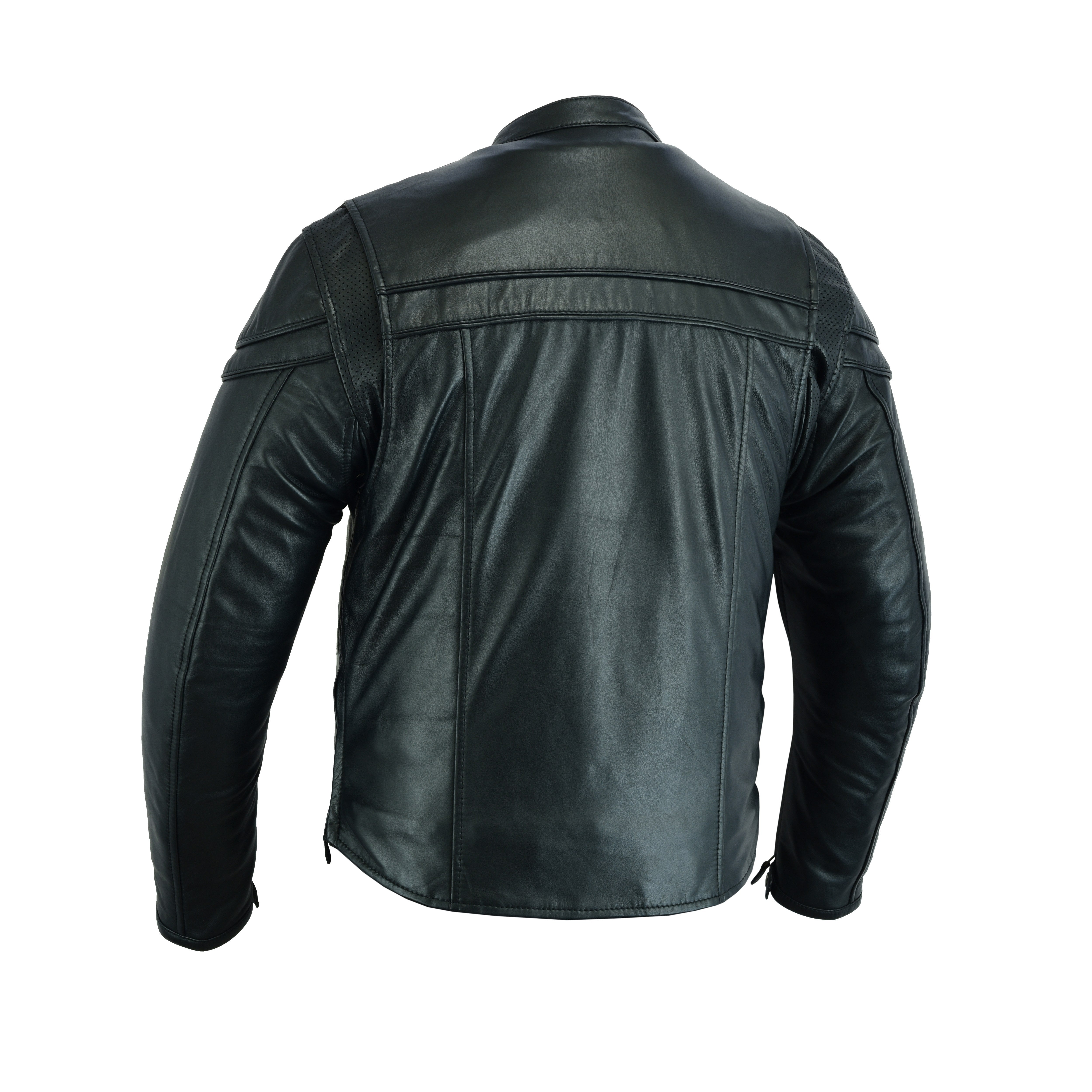 Men's ‘Crossover’ Black Leather Lightweight MC Jacket
