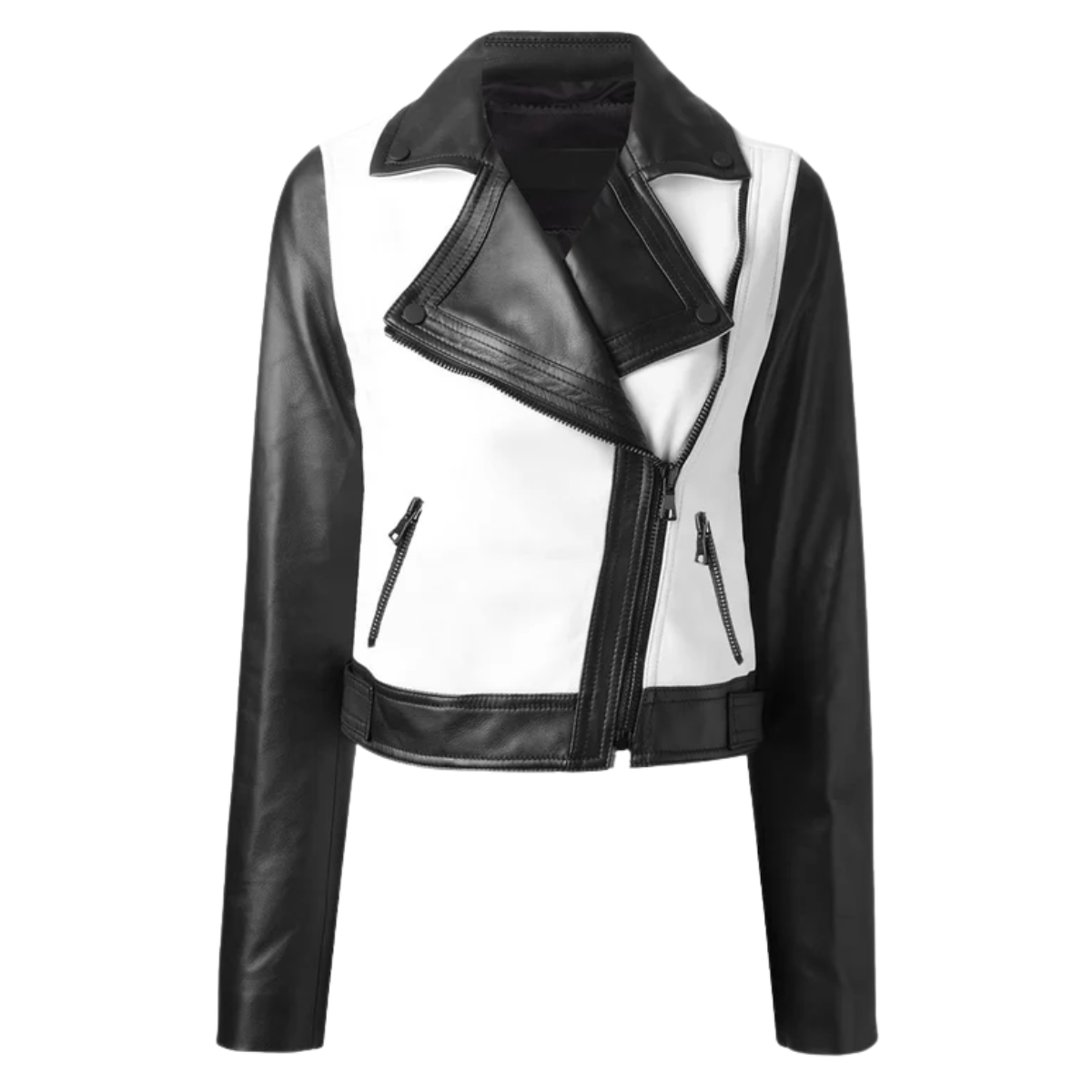 Women’s Black & White Leather Jacket