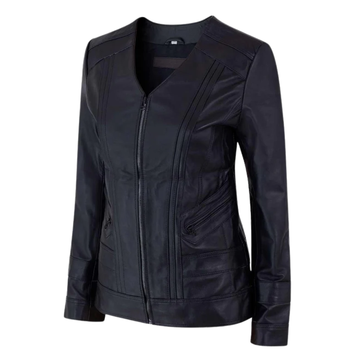 Women’s Black Sheepskin Leather Motorcycle Jacket
