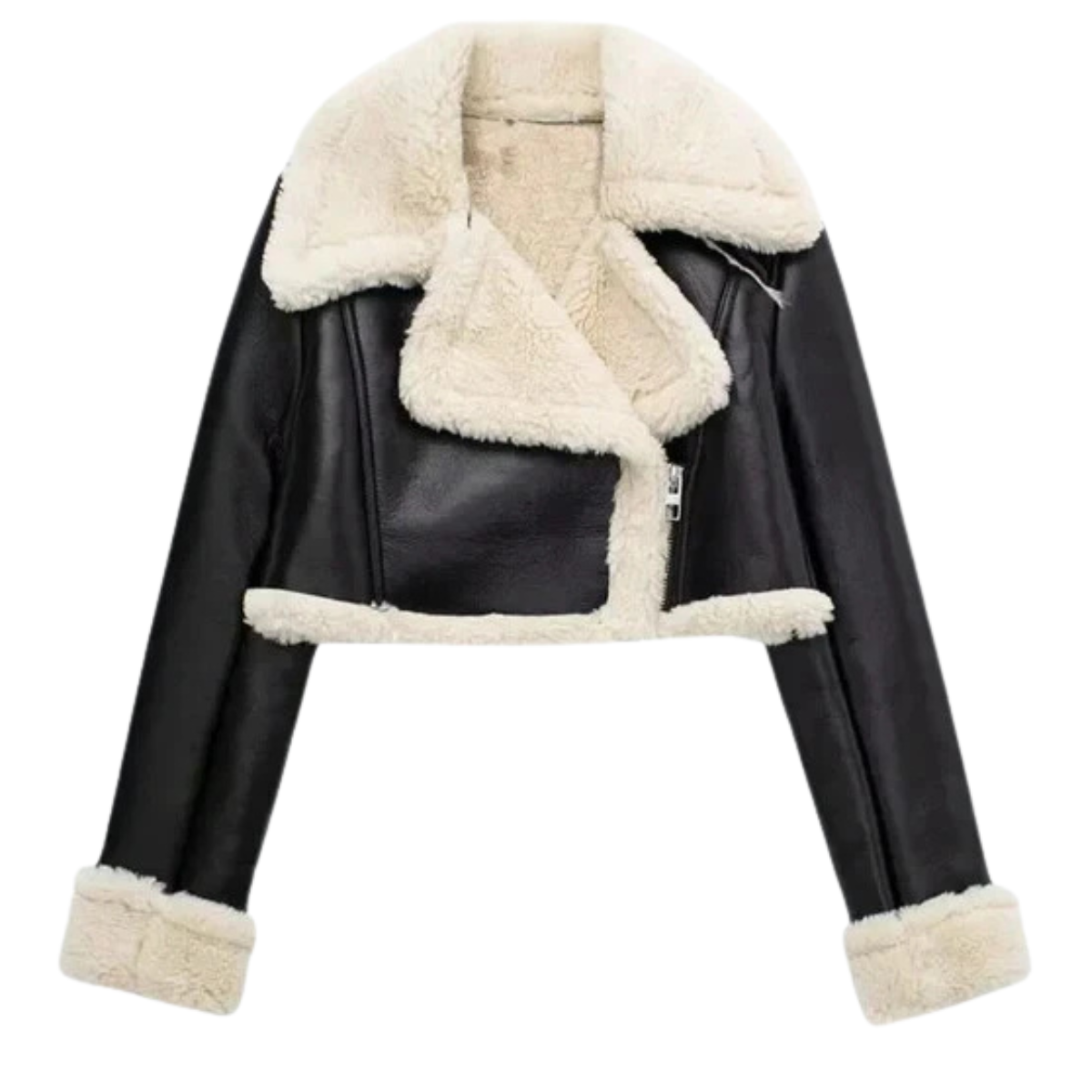 Women’s Black Leather Fur Jacket