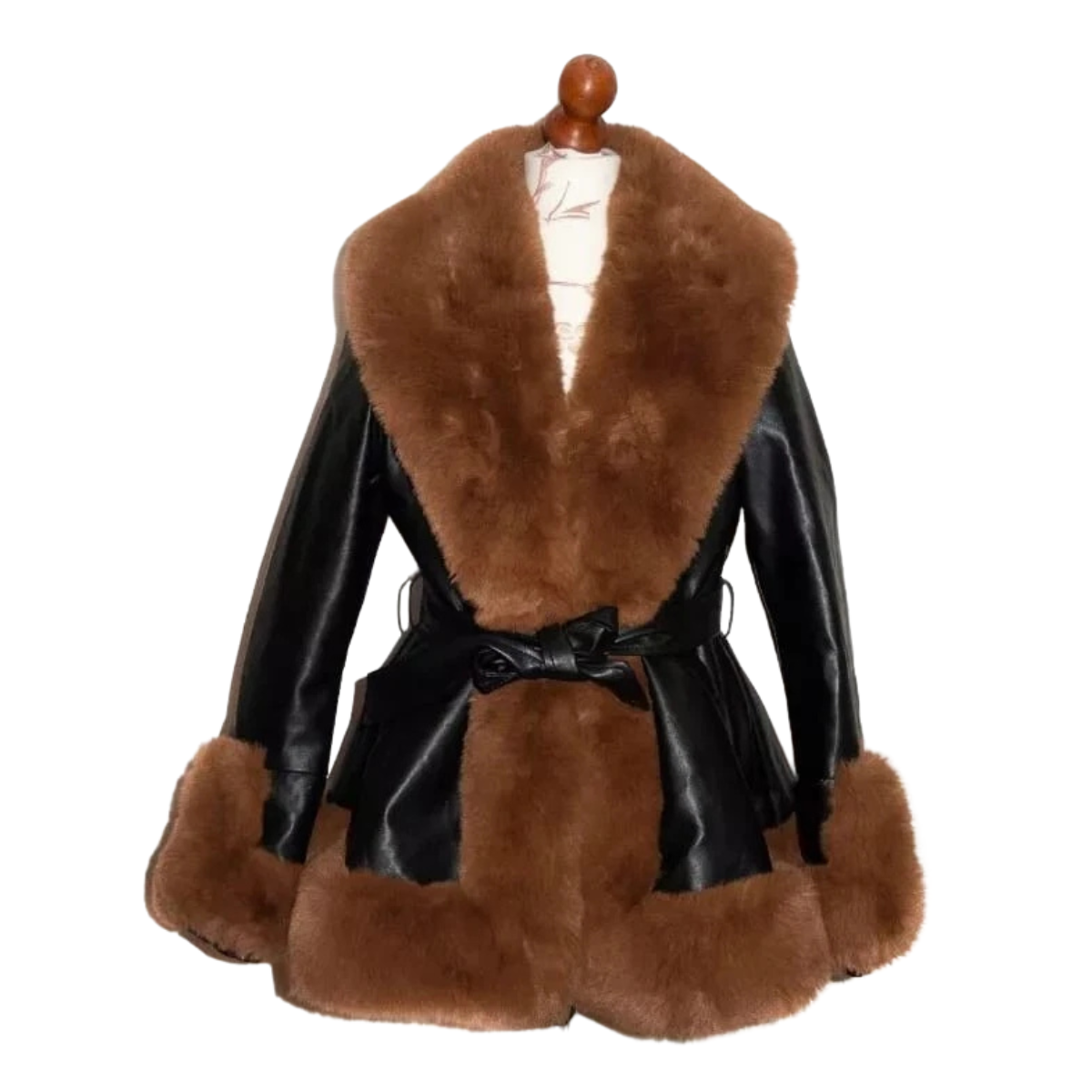 Women’s Black Leather Jacket with Fur Lining