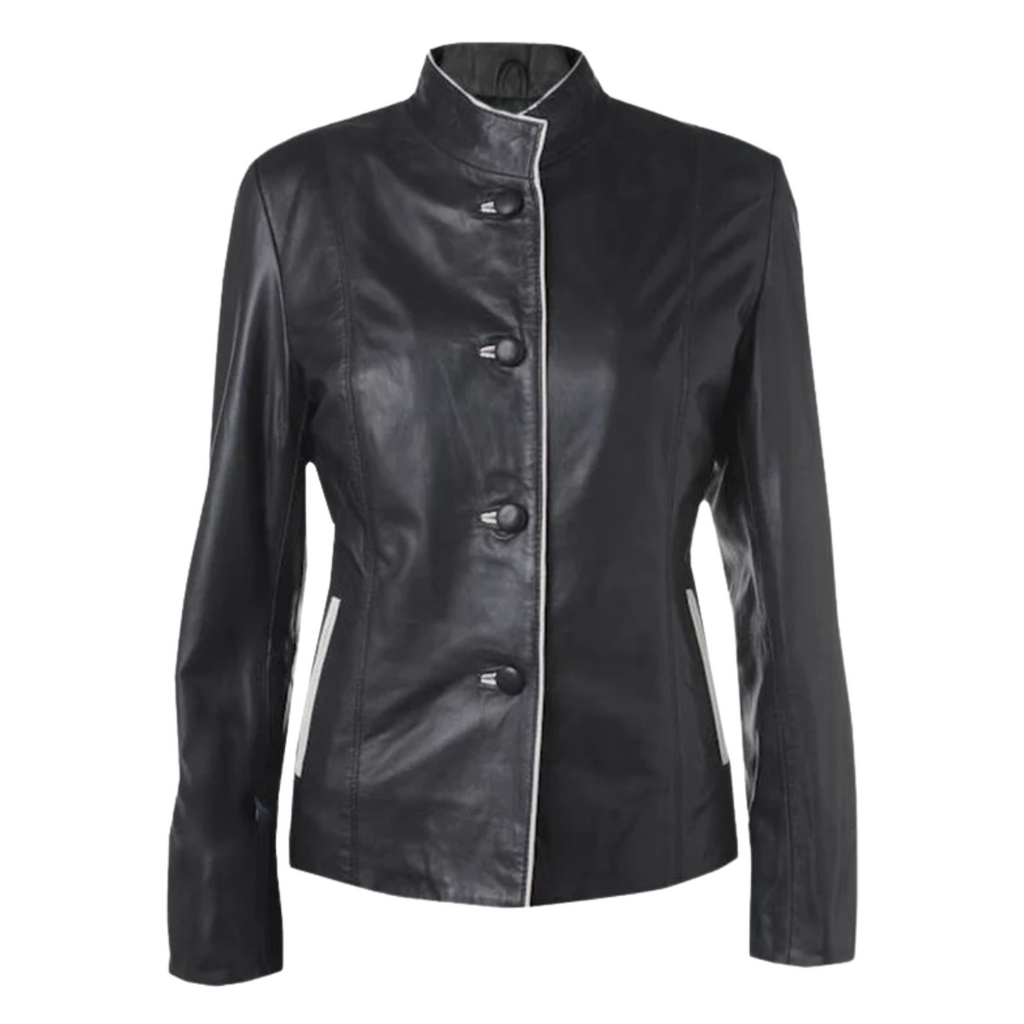 Outline Women’s Black Leather Jacket