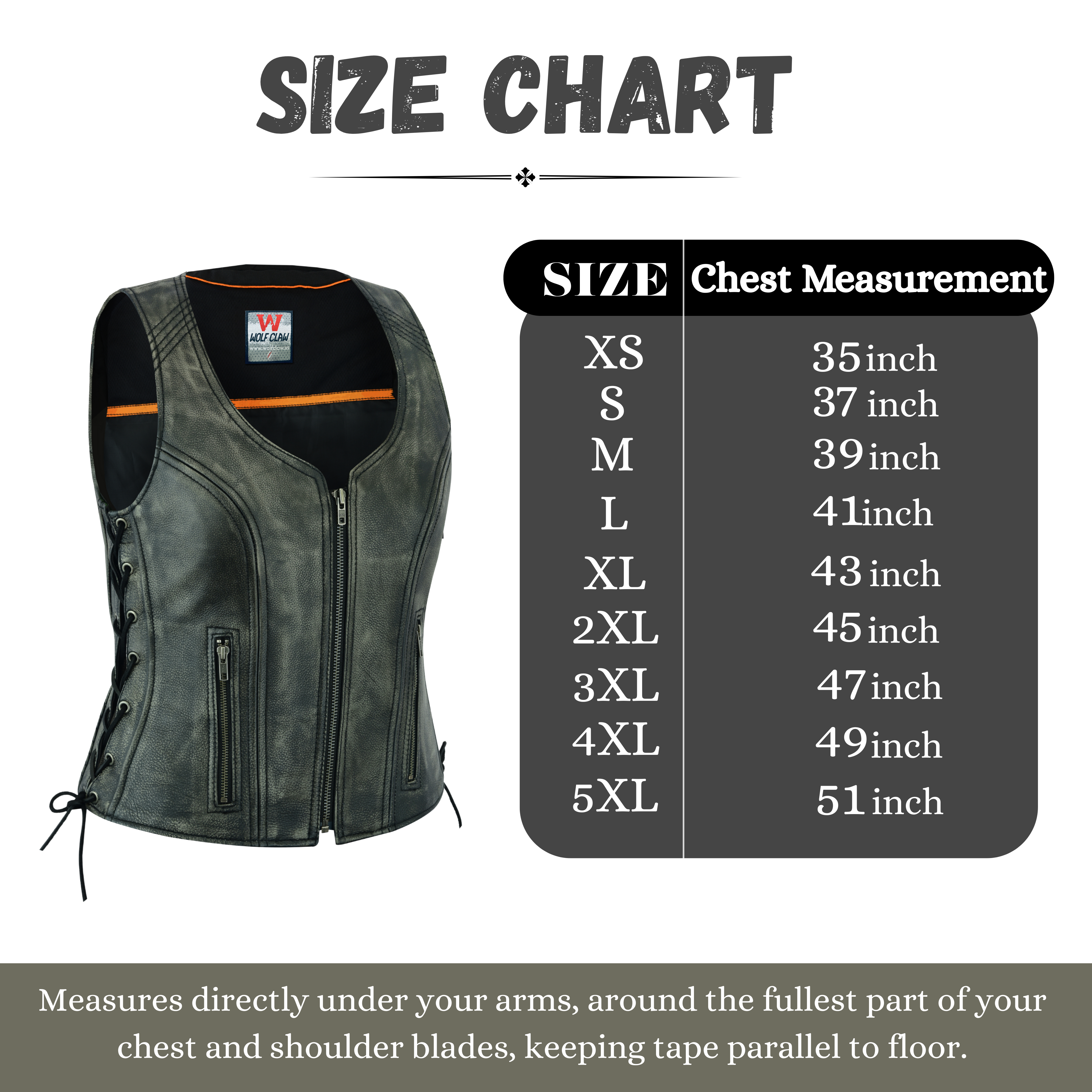 Distressed Grey ‘Open Neck’ Motorcycle Leather Vest with Side Laces – Premium Riderwear by Rexons