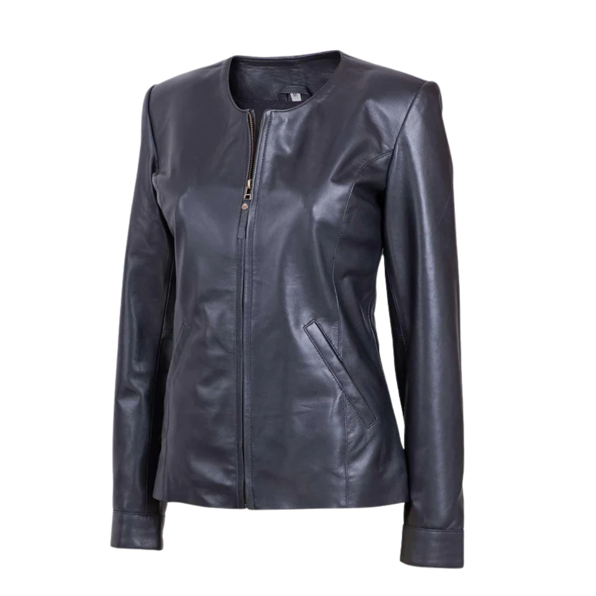Women’s Lightweight Collarless Leather Jacket