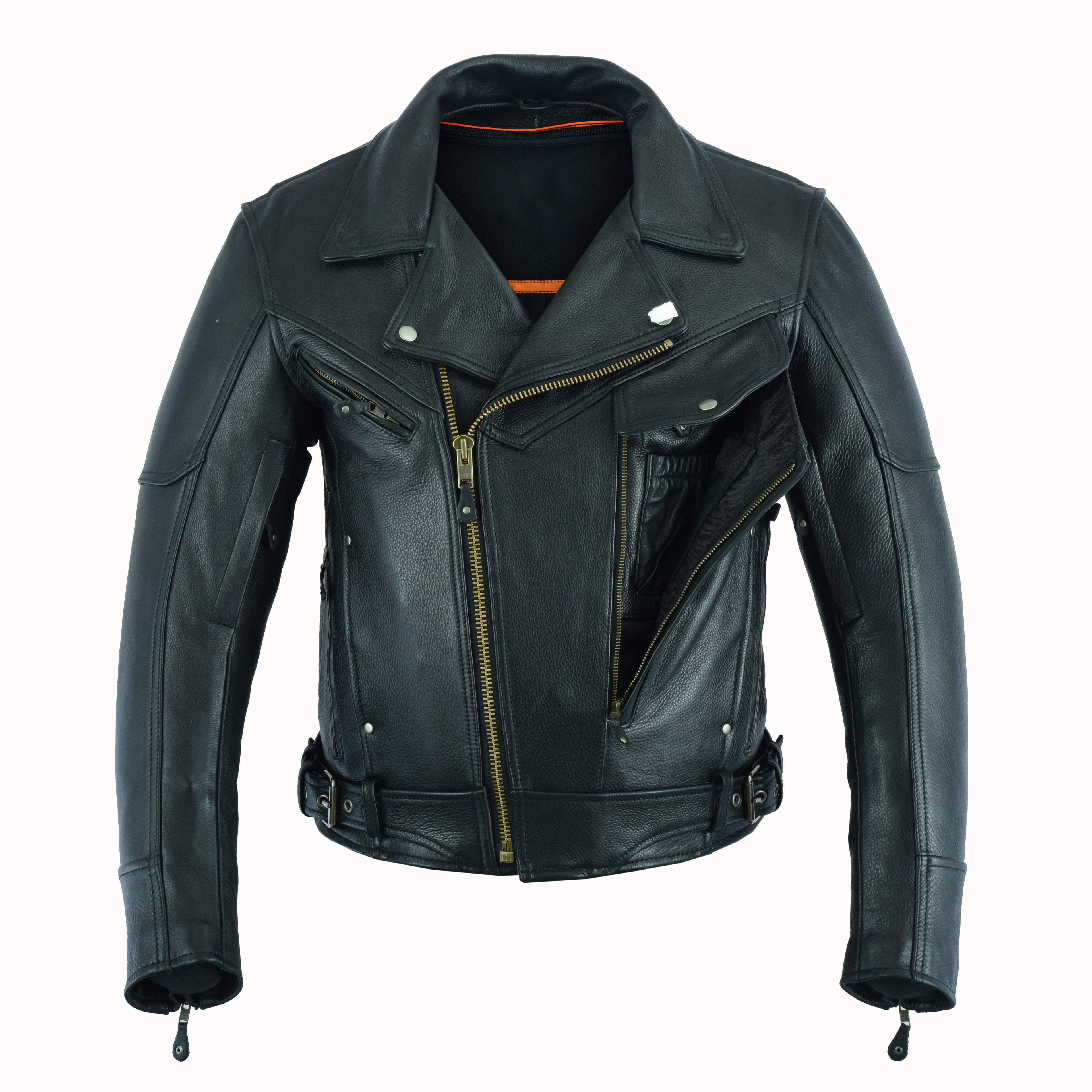 Men’s Black Leather Biker Jacket – Classic Motorcycle Style