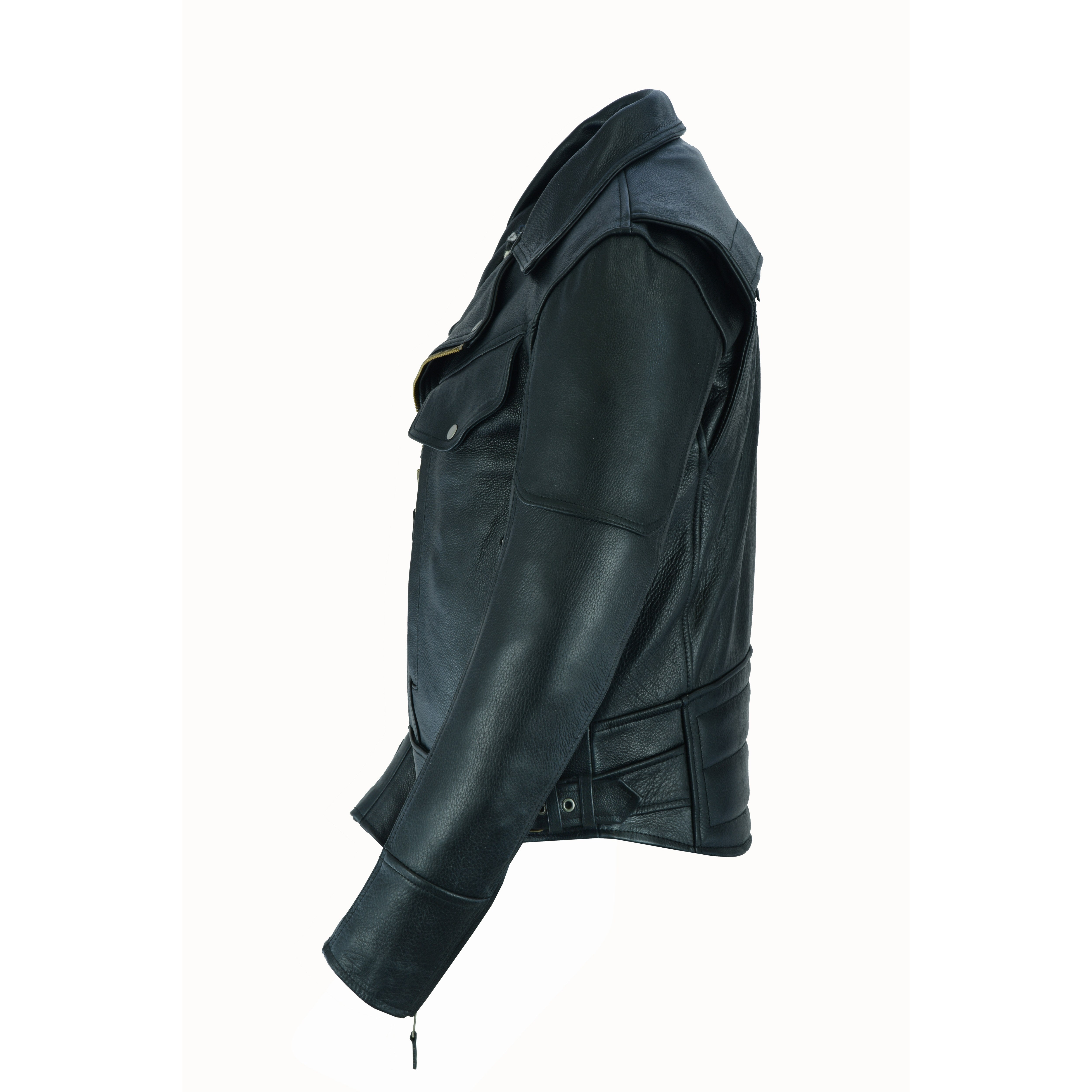 High-End Men’s Pistol Pete Leather Jacket – Western Fringe Biker Style