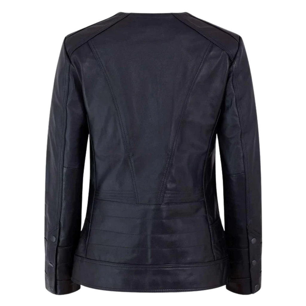 Women’s Black Sheepskin Leather Motorcycle Jacket