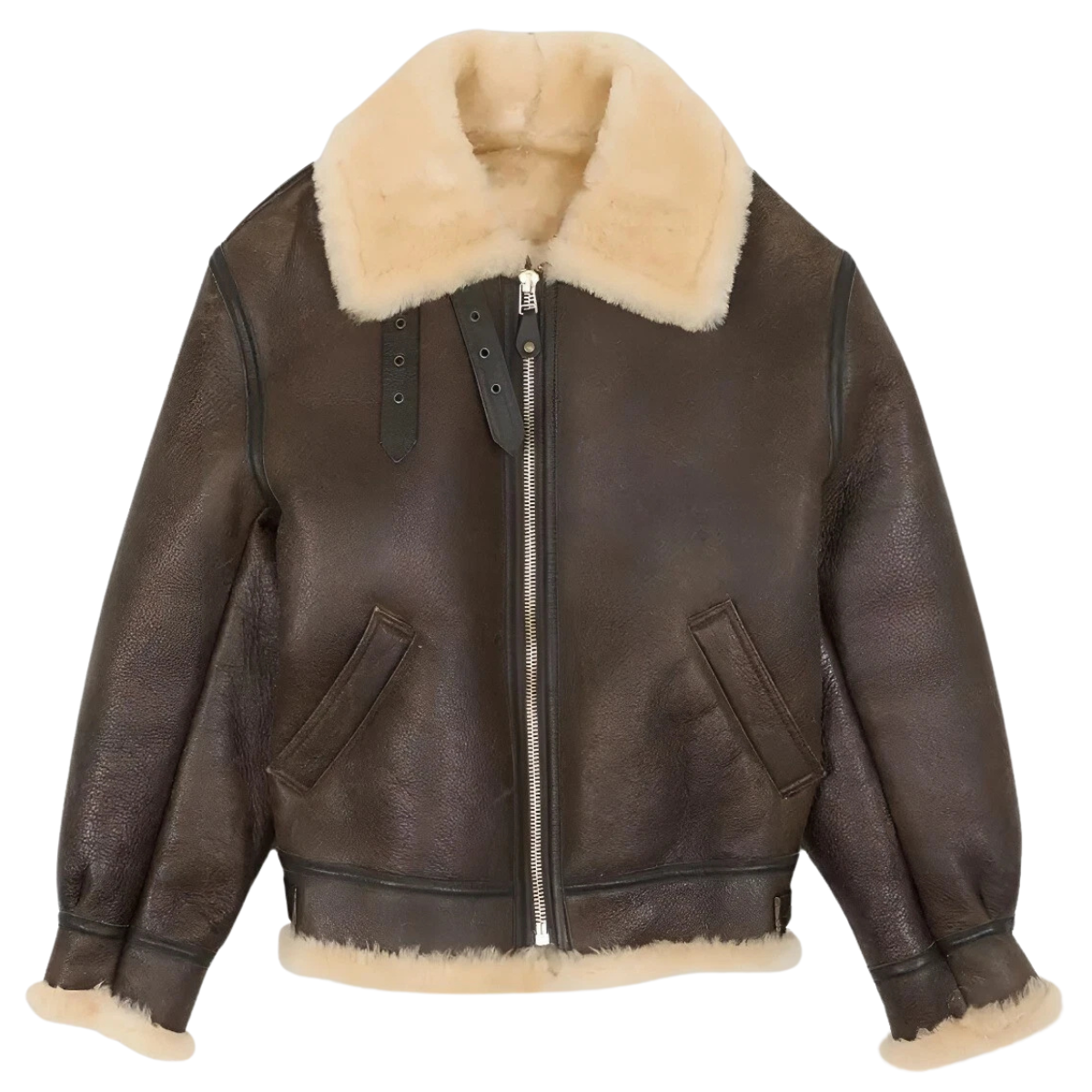 Men’s Brown Shearling Fur Leather Jacket