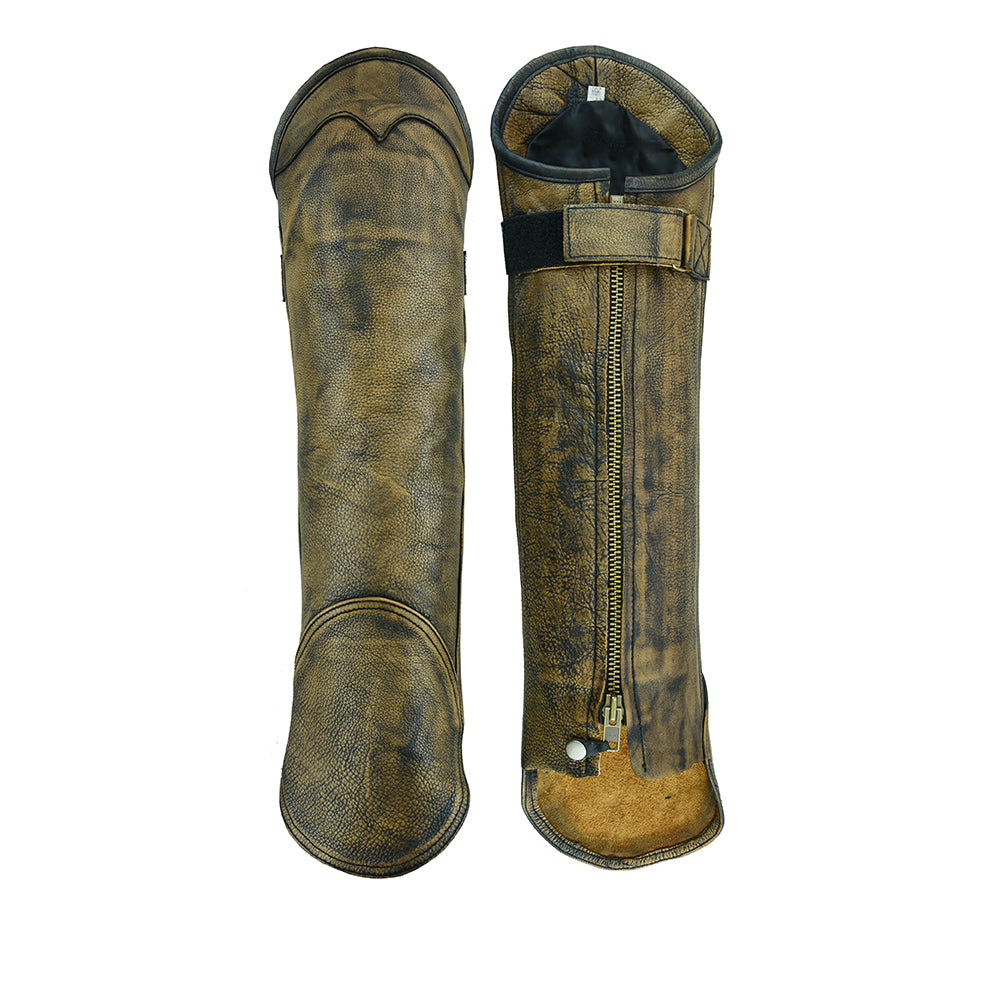Brown Gaiter Short Legging Beige Brown Chap