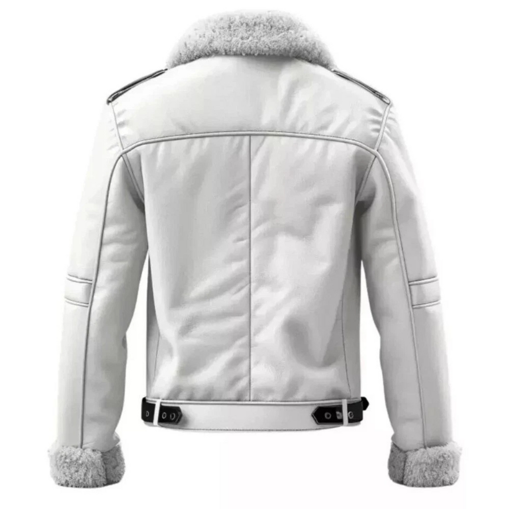 Men’s White Sheepskin Leather Jacket