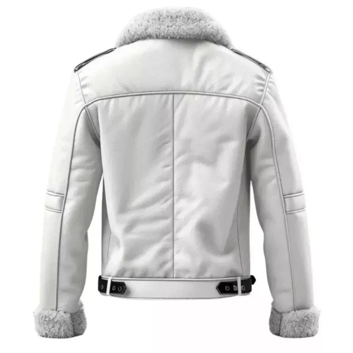 Men’s White Sheepskin Leather Jacket