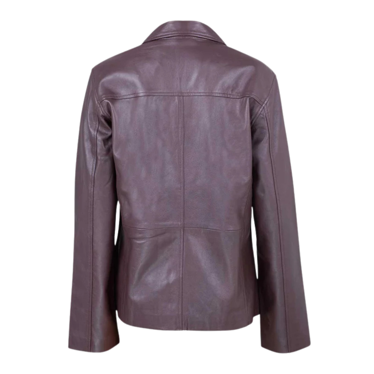 Women’s Chocolate Brown Leather Jacket with Peter Pan Collar