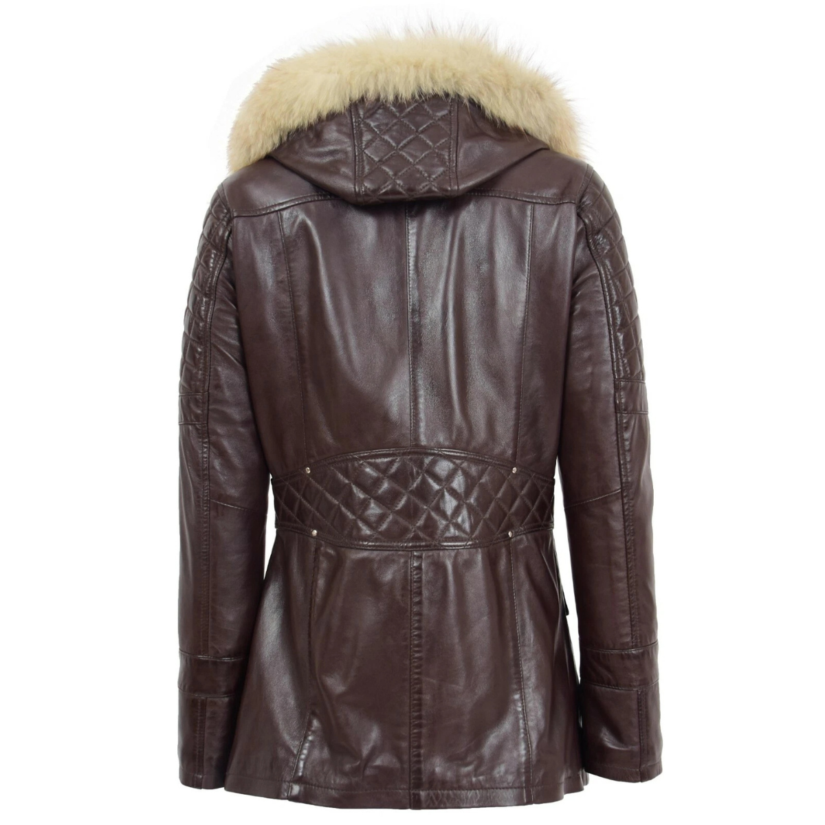 Women’s Real Lambskin Leather Duffle Jacket
