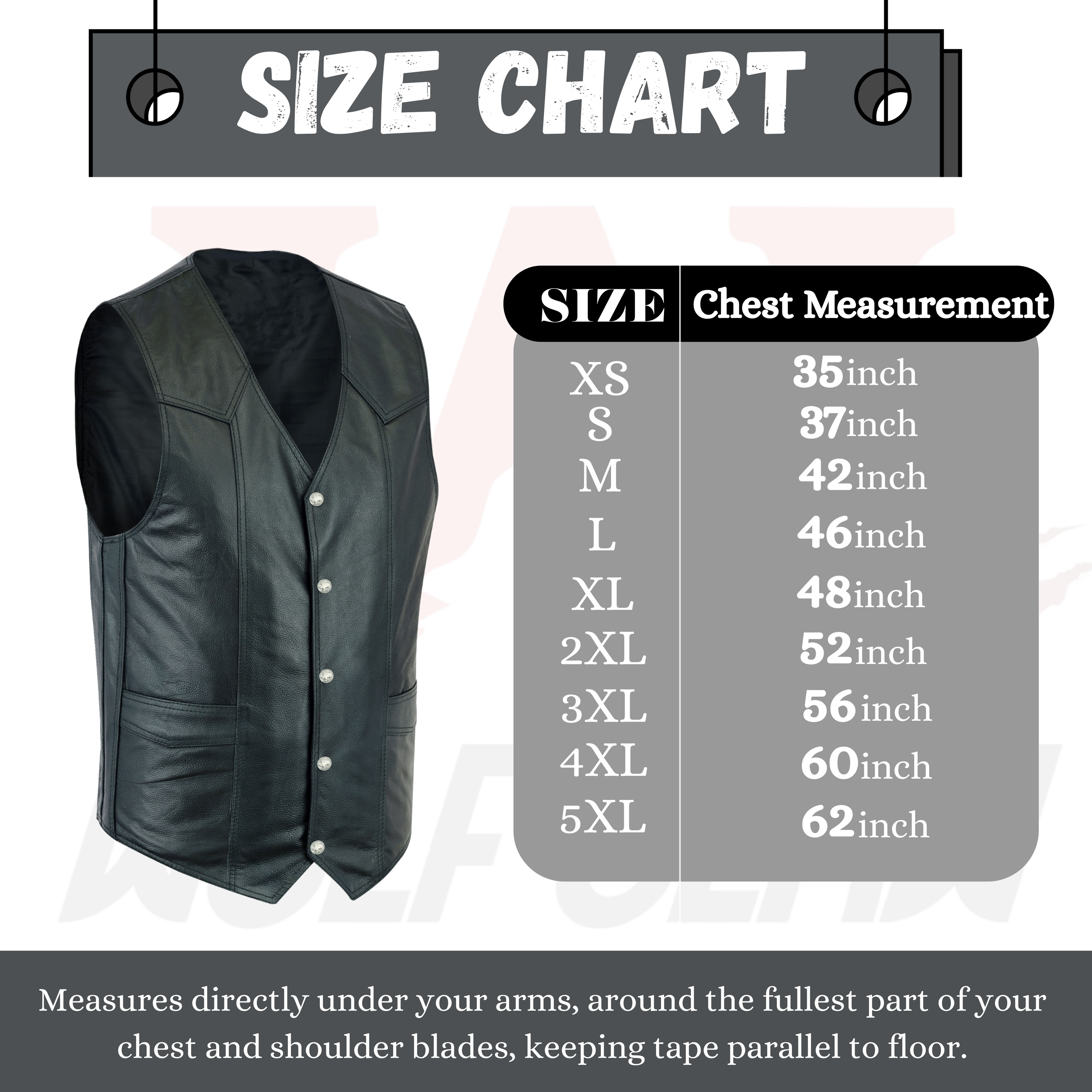 Men’s Classic Plain Motorcycle Leather Vest – Timeless Biker Cut Riding Vest by Rexons