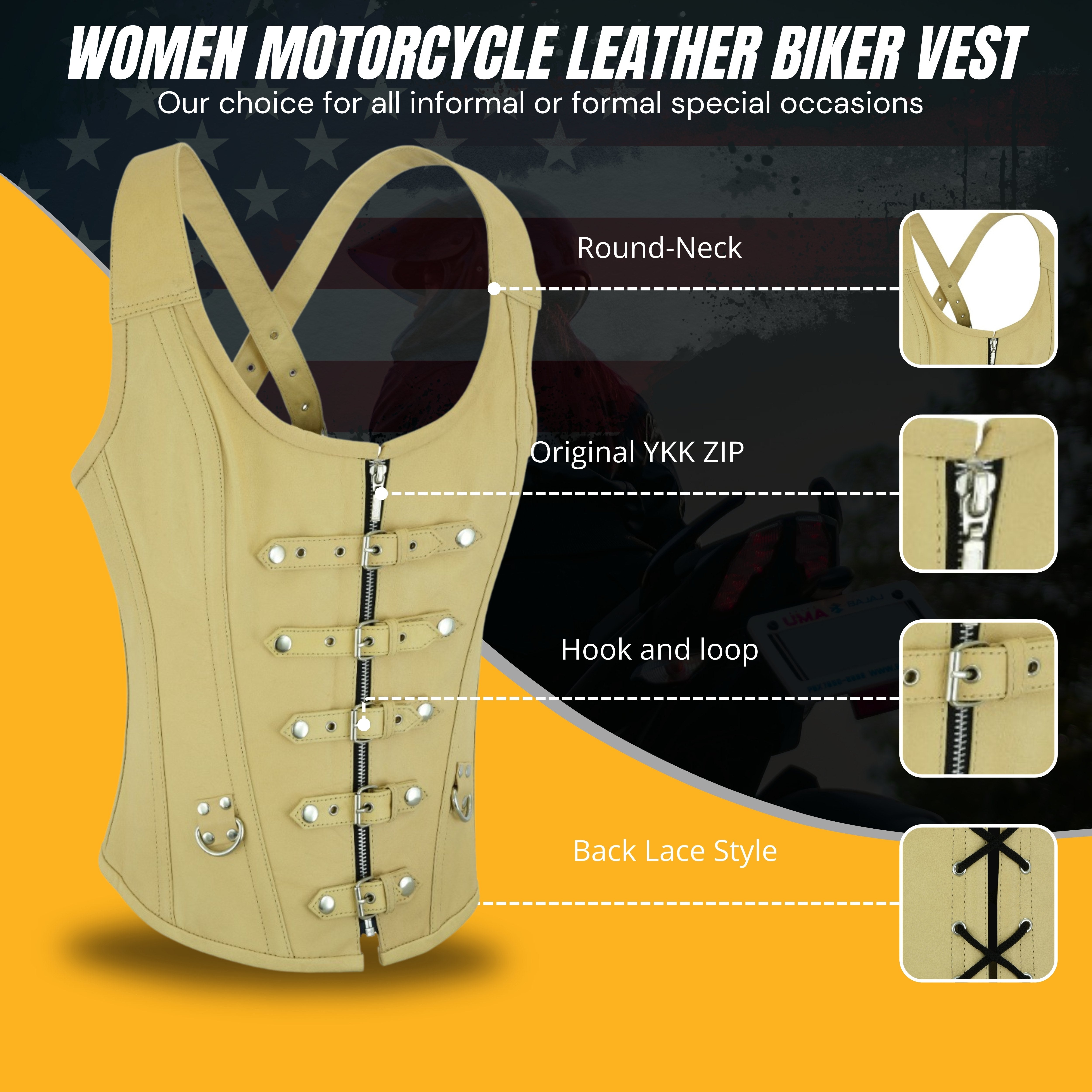 Tan Real Leather Corset Bustier – Steel Boned with Strap & Lacing Design by Rexons