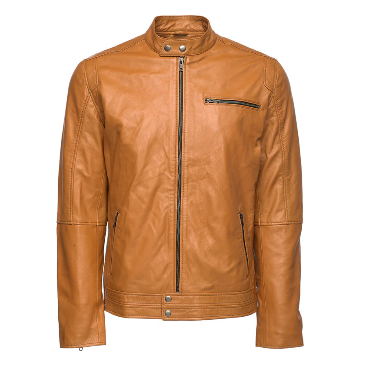 Men’s Yellow Fashion Leather Jacket