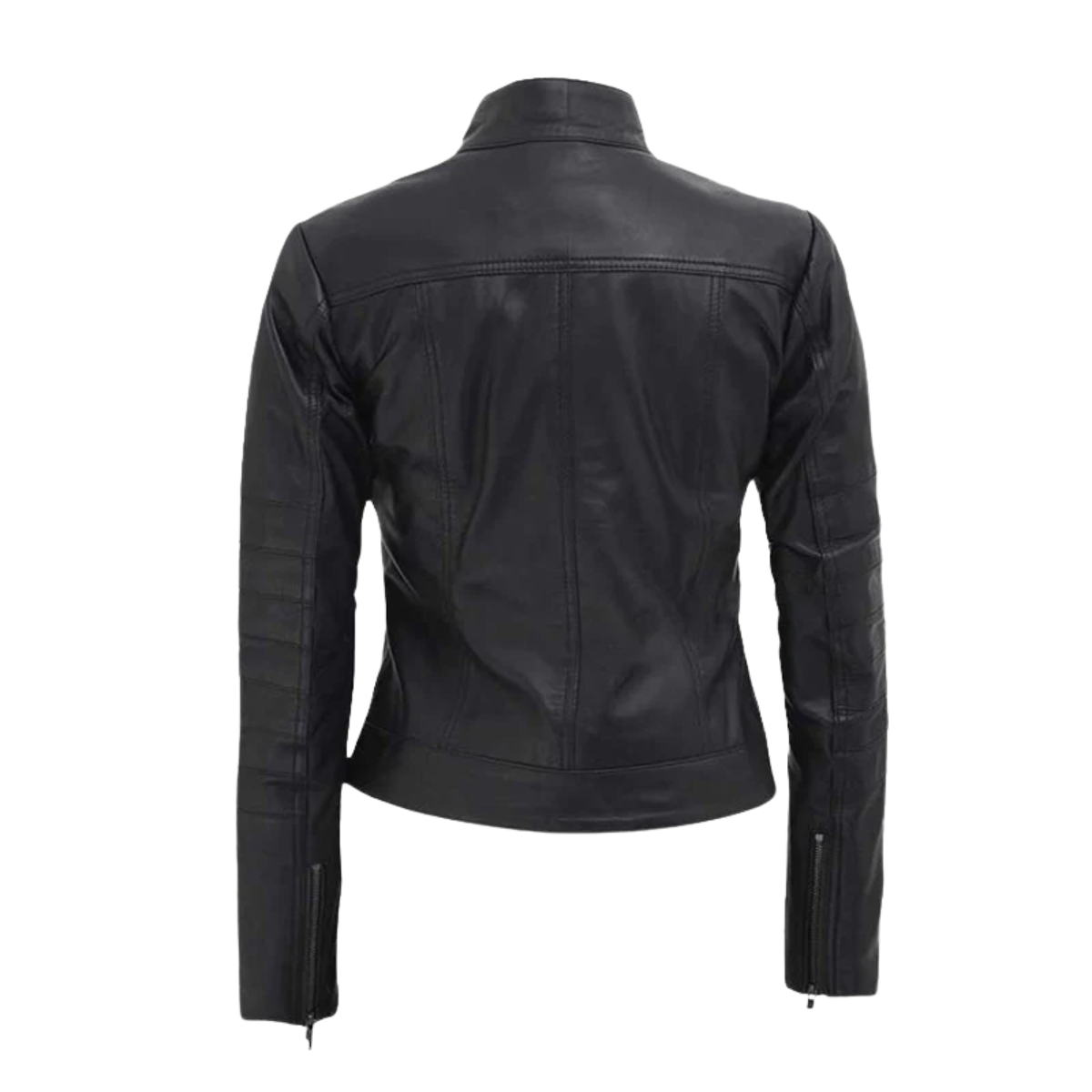 Women’s Black Slim-Fit Leather Jacket