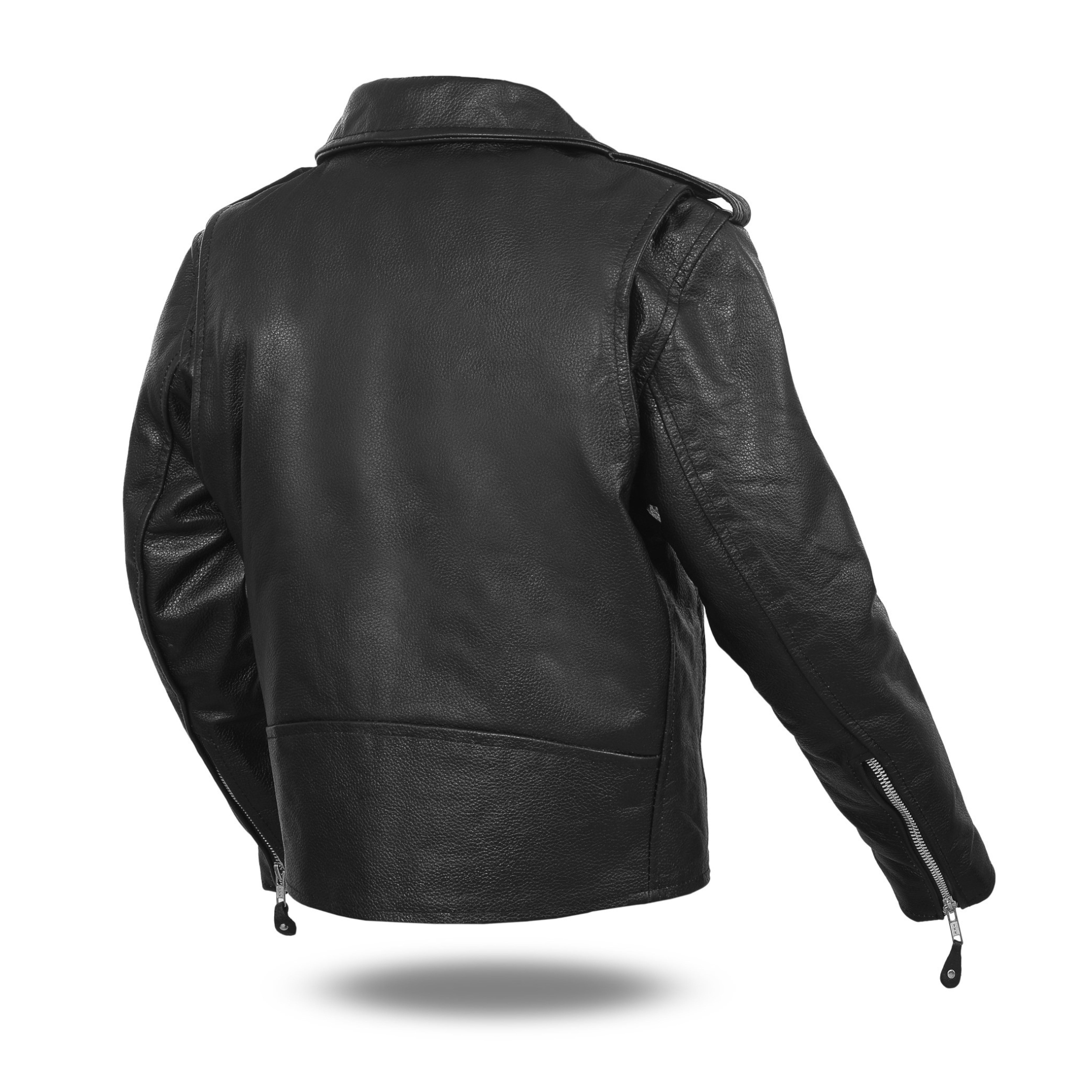 OLDSCHOOL Police Style Motorcycle Leather Jacket – New Old School Design with 2 Ammo Pockets