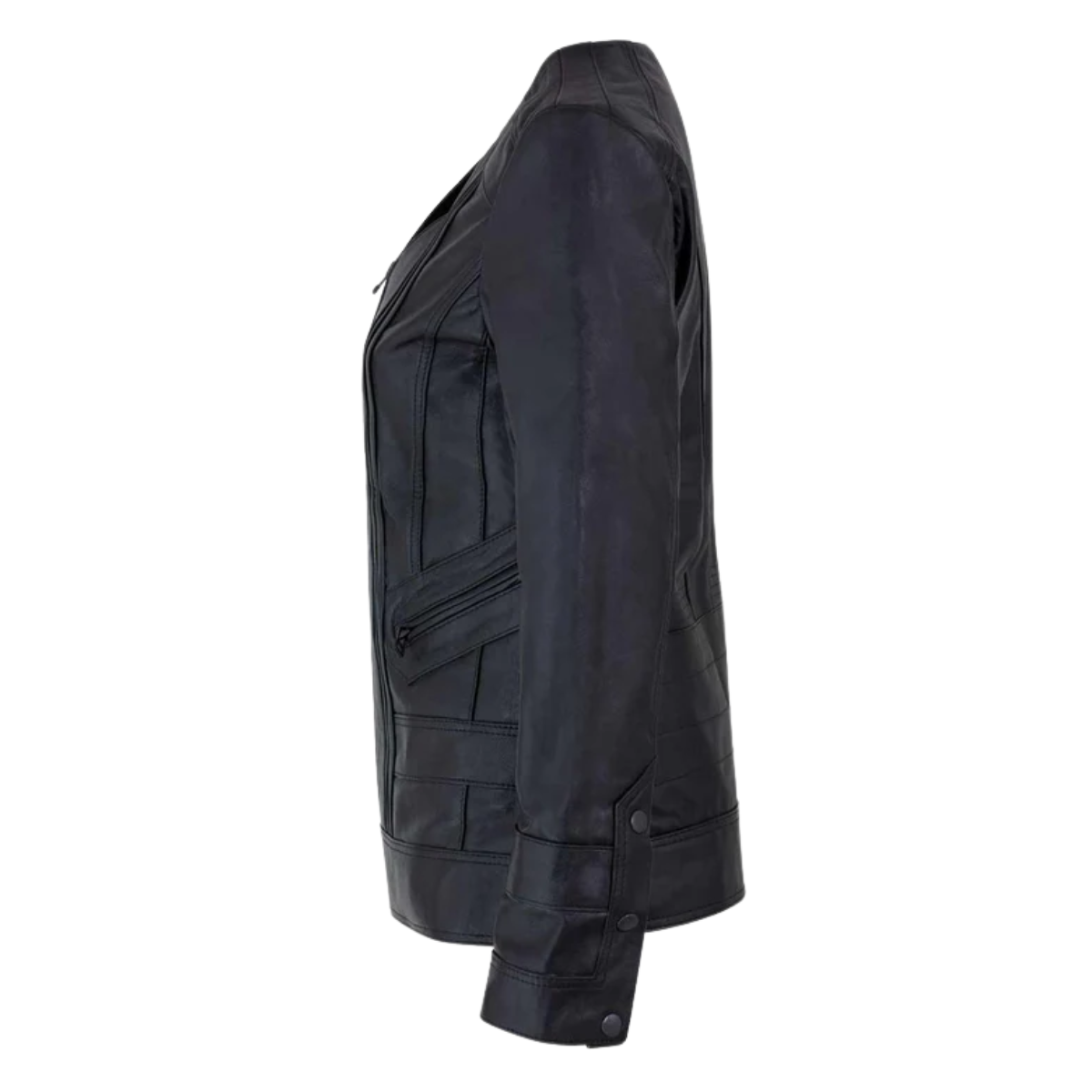 Women’s Black Sheepskin Leather Motorcycle Jacket