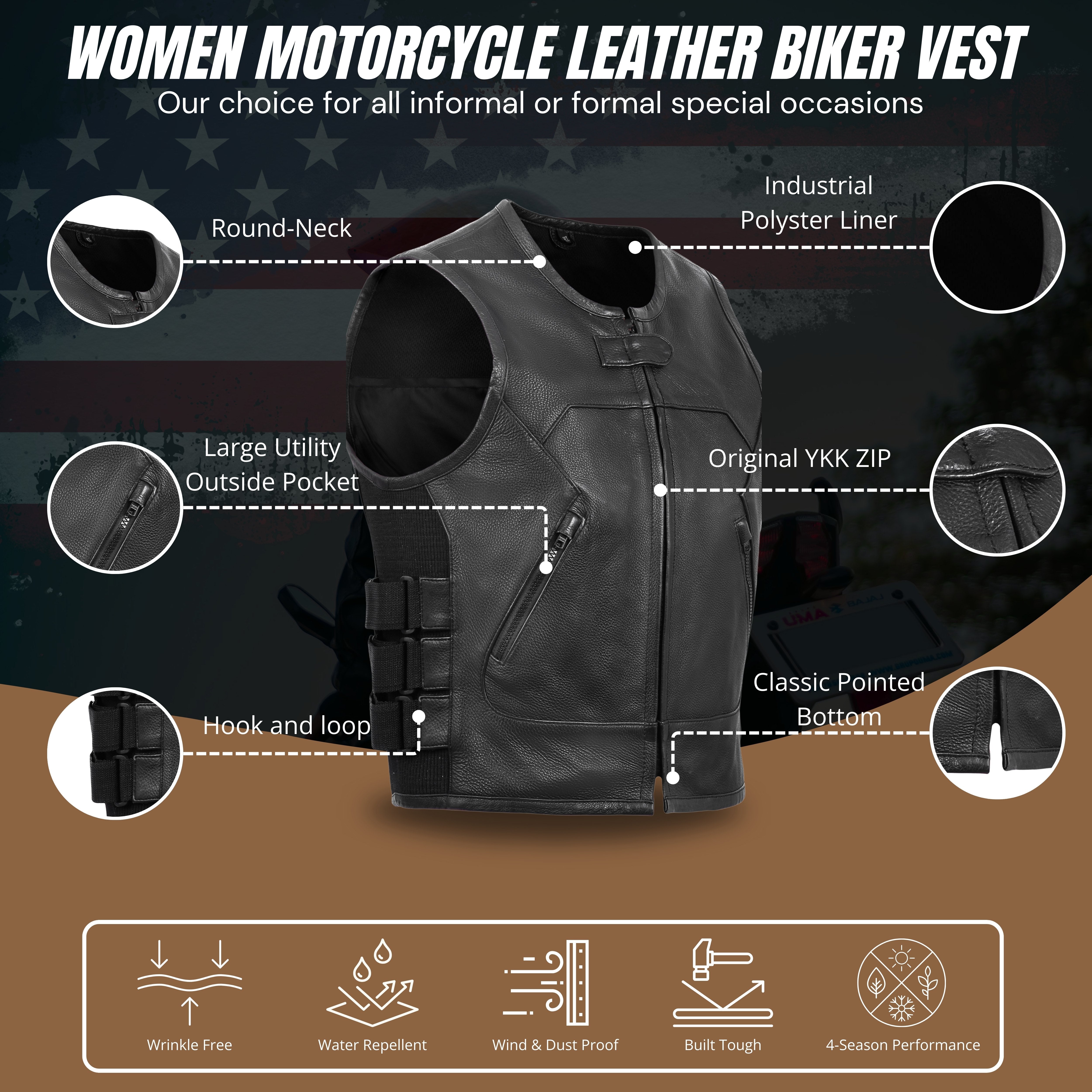 Black SWAT & Bulletproof Style Leather Vest – Tactical-Inspired Streetwear by Rexons