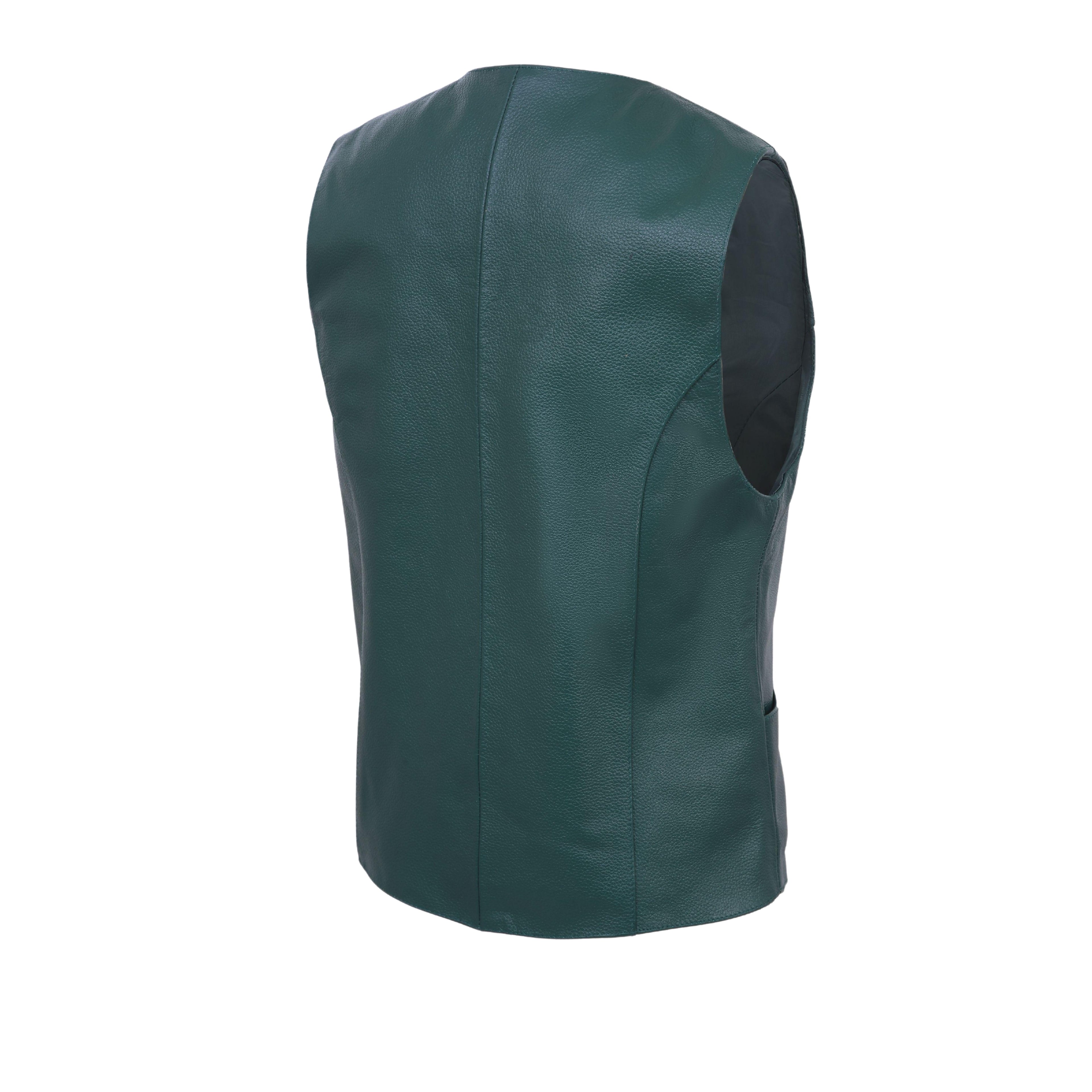 Women’s Soft Leather Motorcycle Biker Vest – Classic Sleeveless Riding Vest by Rexons