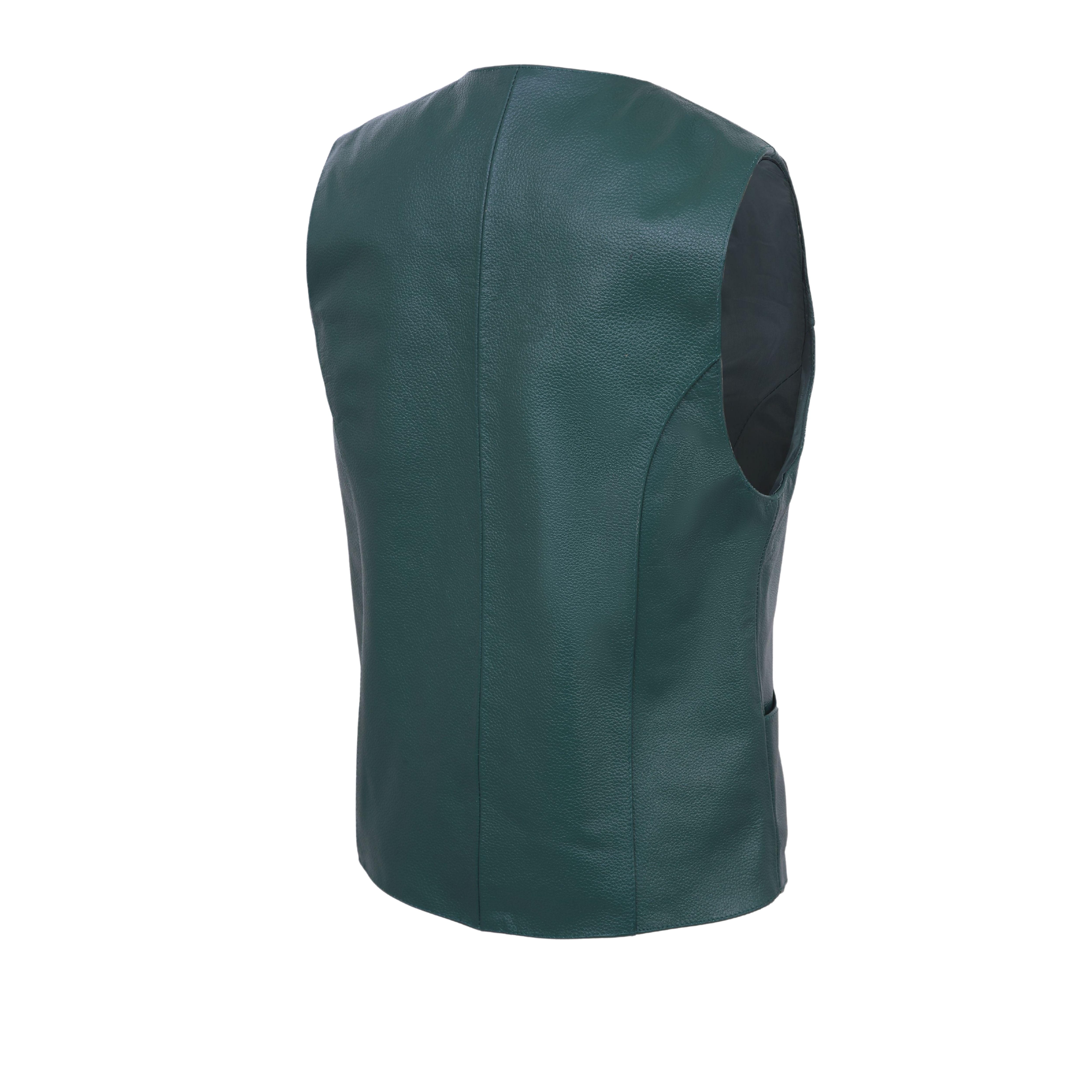 Women’s Soft Leather Motorcycle Biker Vest – Classic Sleeveless Riding Vest by Rexons