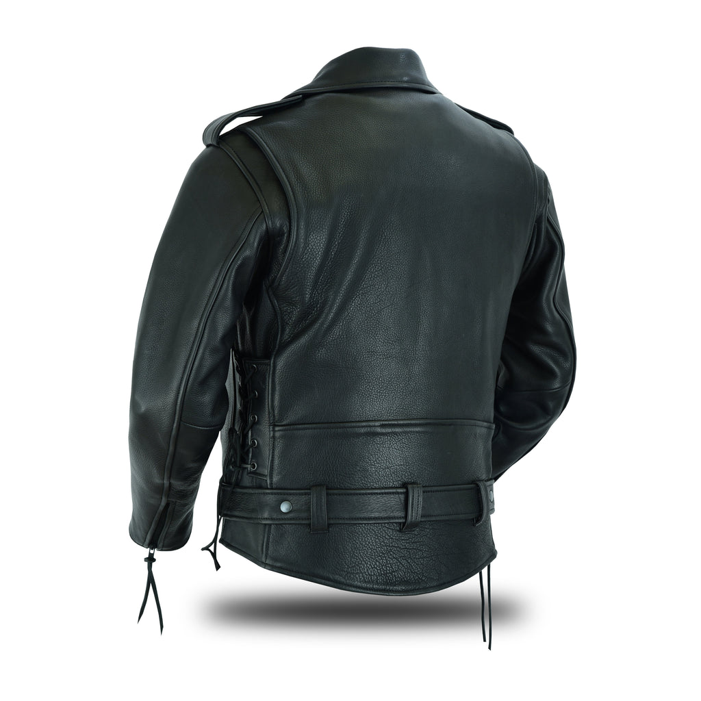 Leather Jacket – Black Hardware, Kidney Back Support