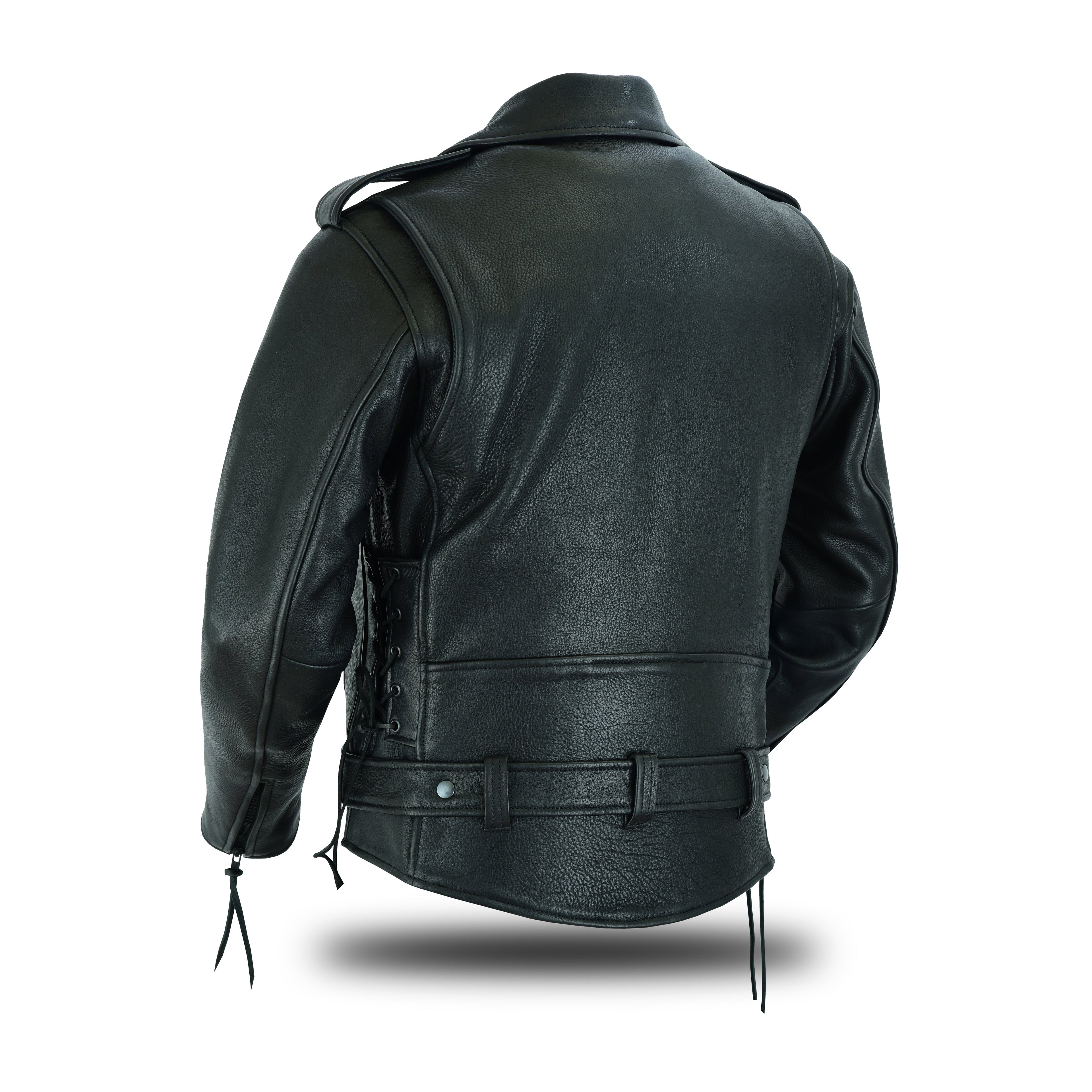 Leather Jacket – Black Hardware, Kidney Back Support