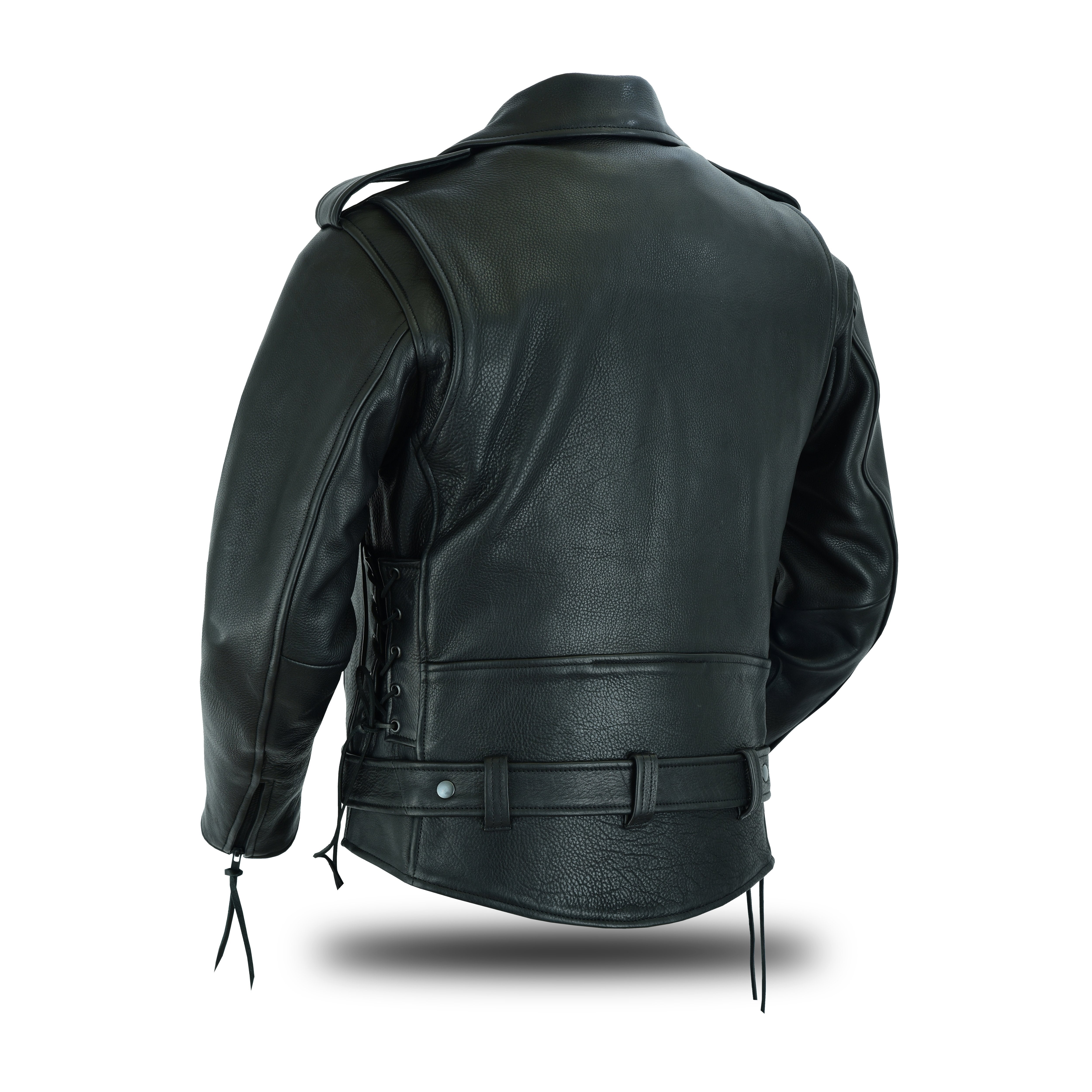 Authentic Highway Patrol Leather Jacket – Black Hardware, Kidney Back Support