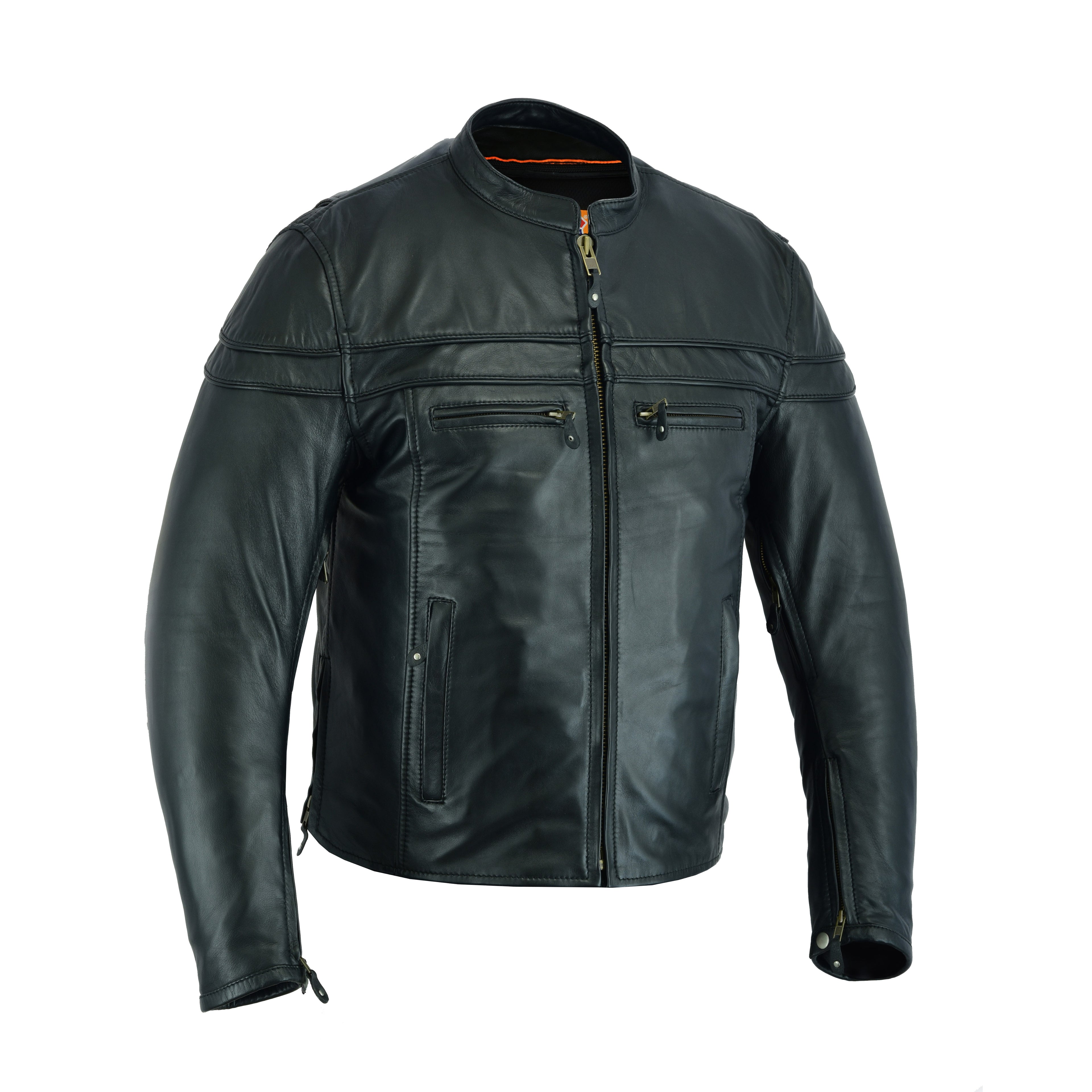 Women’s Full-Length Motorcycle Leather Jacket – Side Lace Design with Premium Pocket