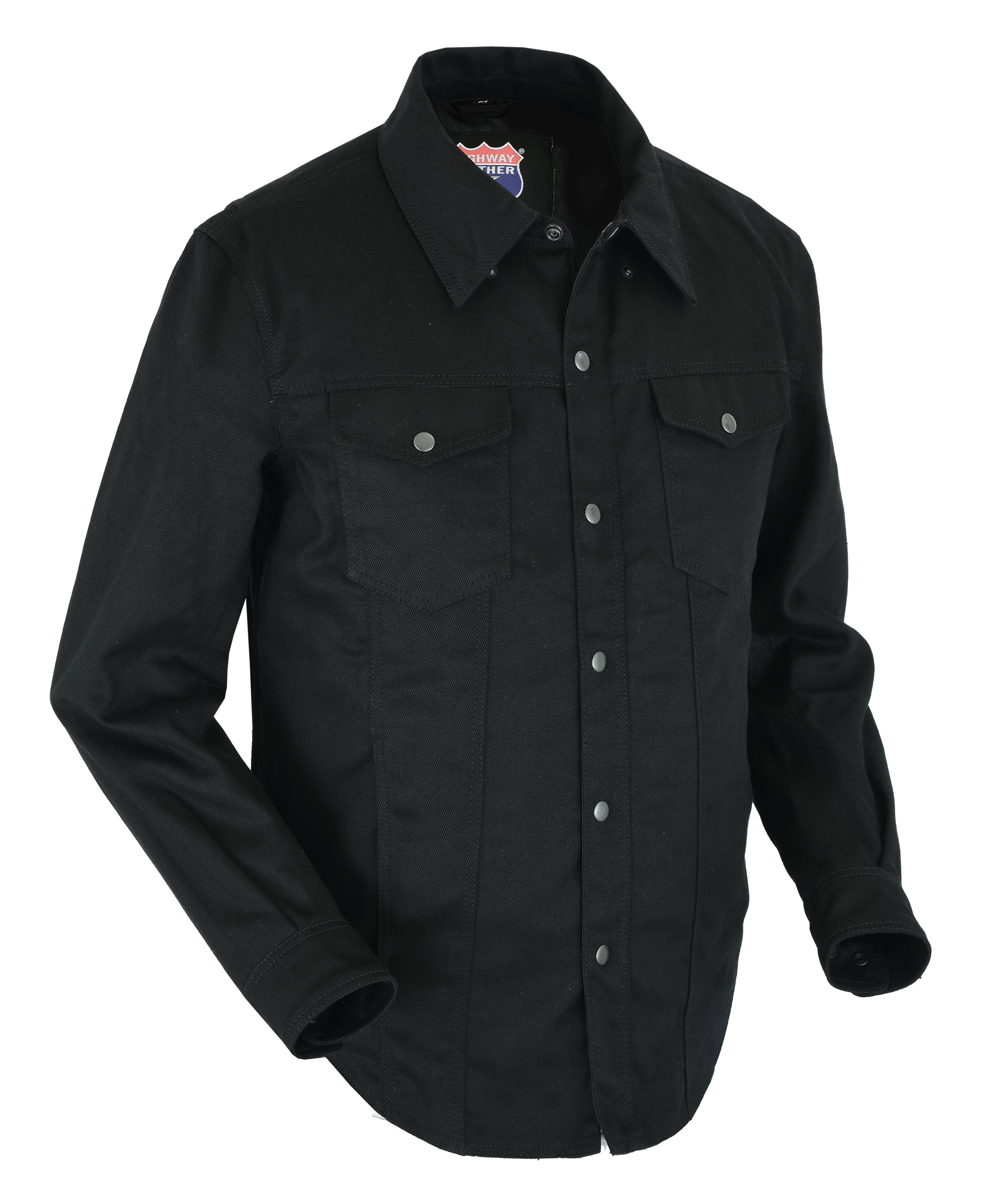 Biker Denim Club Style Anarchy Twill Shirt Conceal Carry Gun pocket