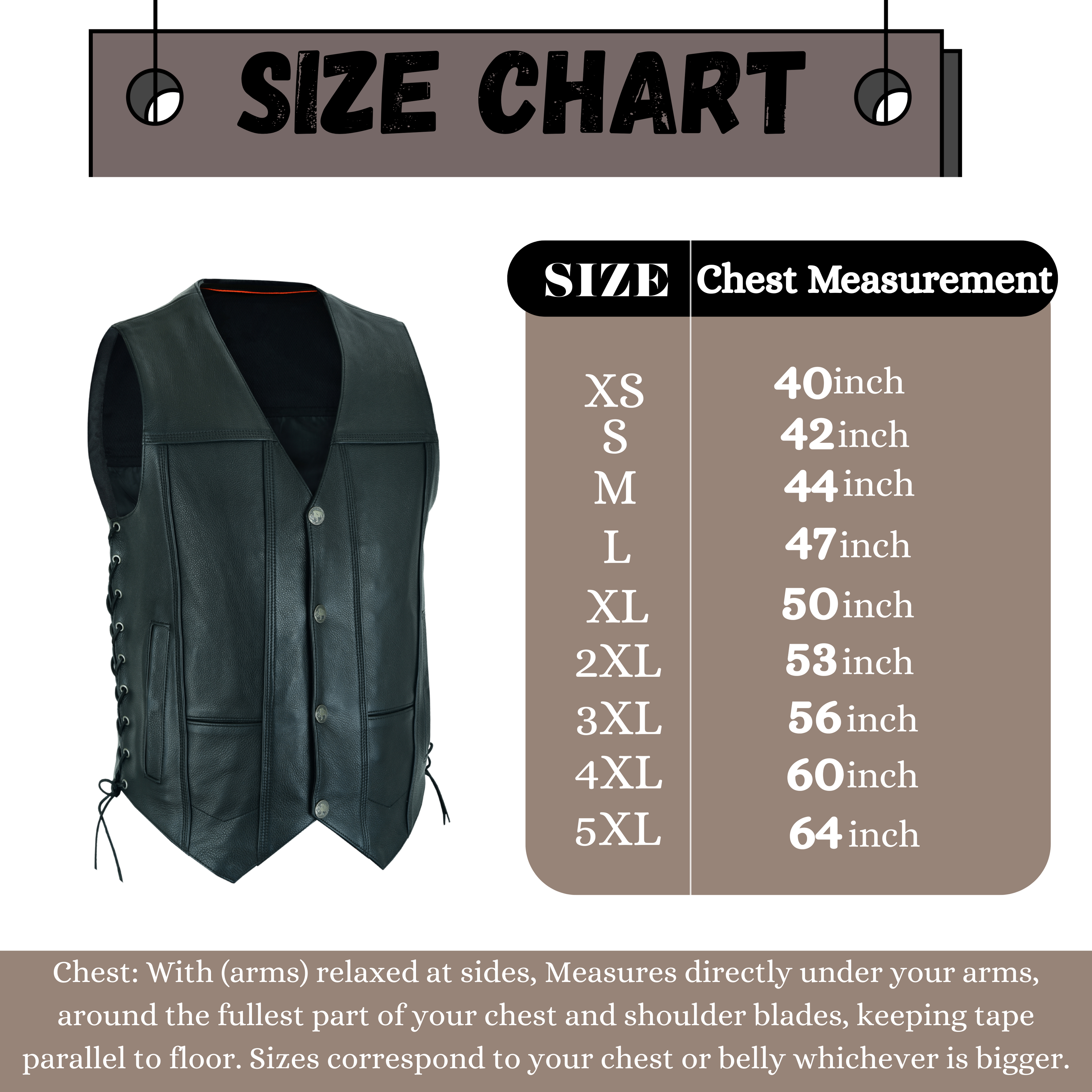 Men’s Black Classic V-Neck Motorcycle Vest – Premium Buffalo Leather Biker Vest with Snap Closure & Patch-Friendly Back