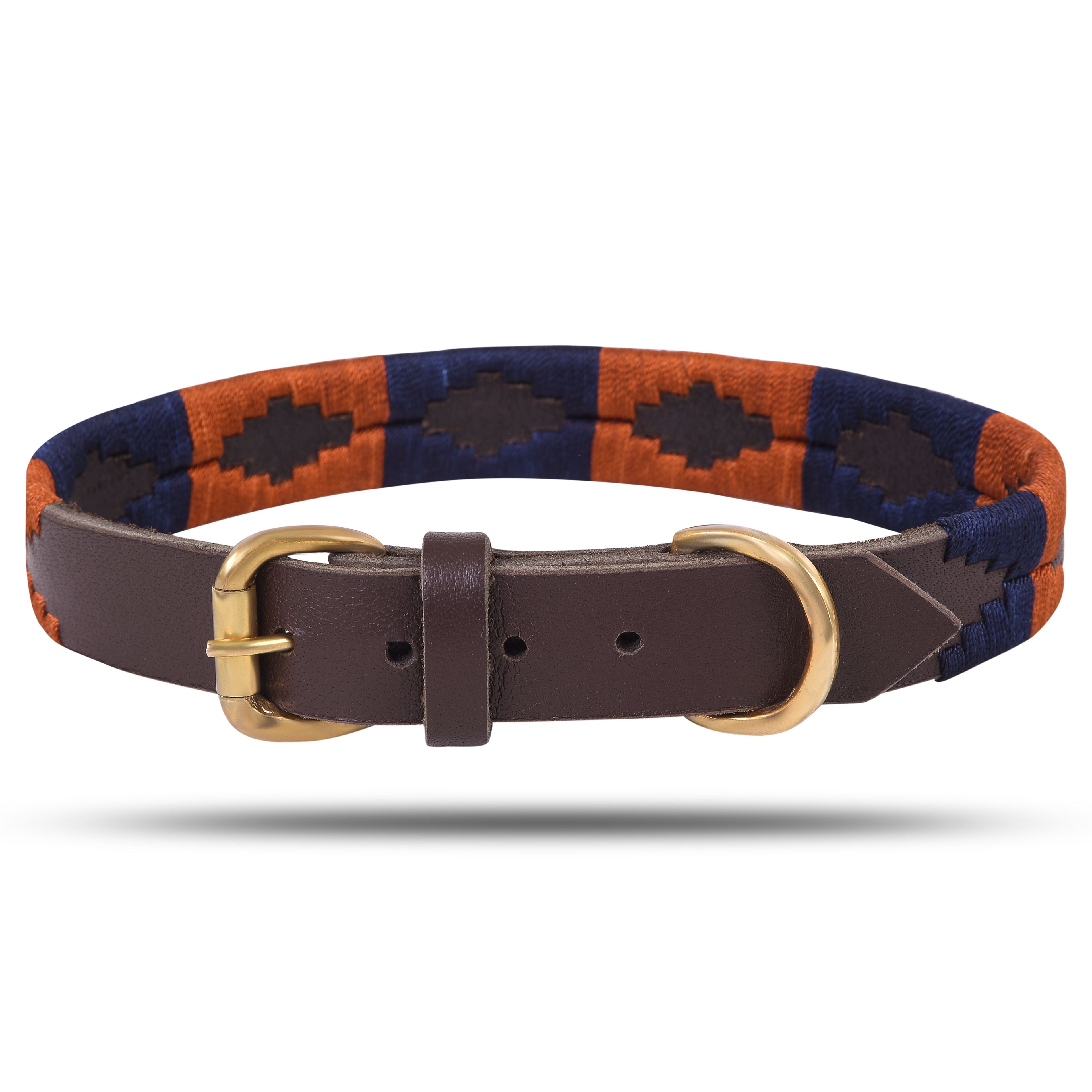 Weatherbeeta Hondenriem – Polo Leer Cowdray Bruin/Blauw/Blauw | Luxe Handgemaakte Lederen Lijn van Rexons