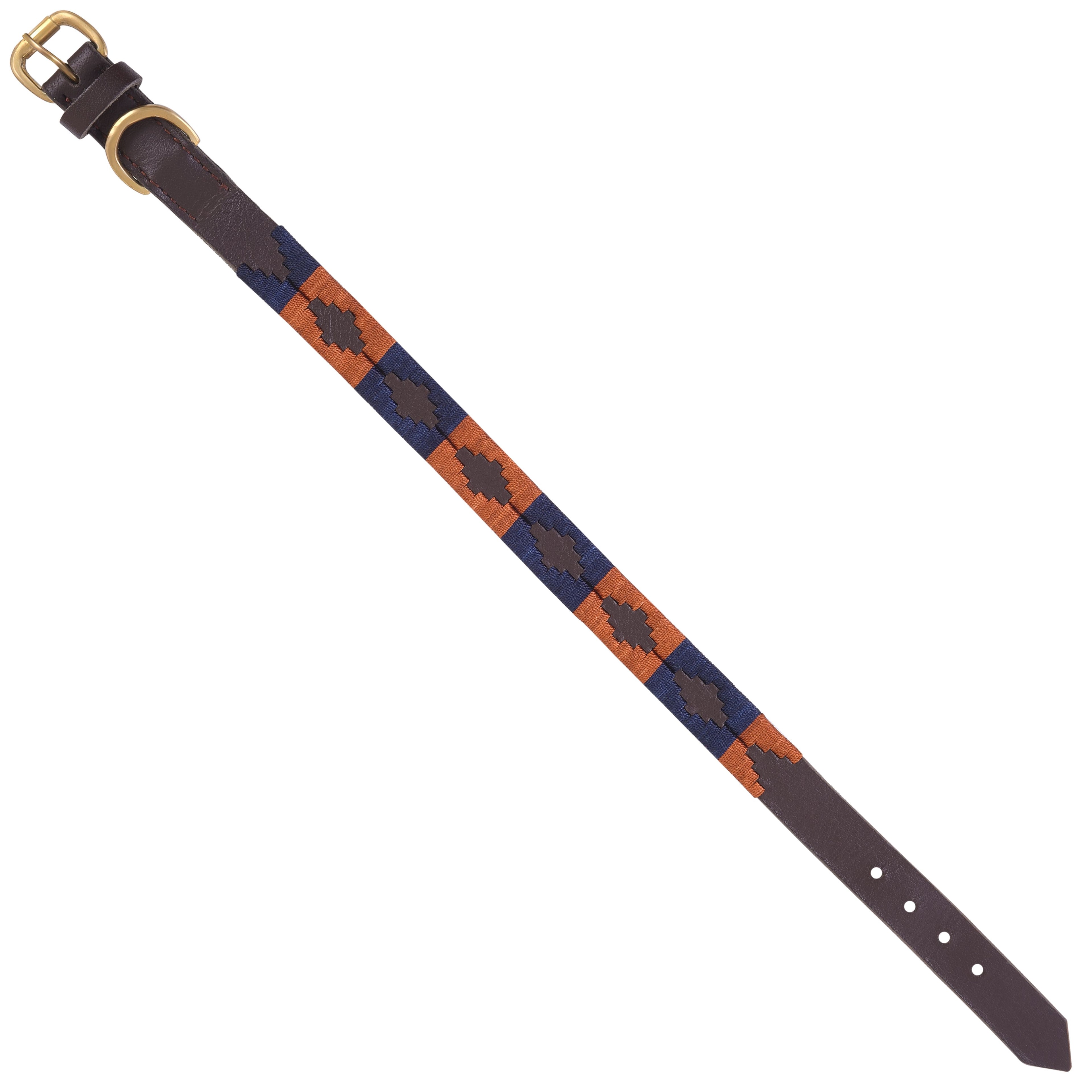 Weatherbeeta Hondenriem – Polo Leer Cowdray Bruin/Blauw/Blauw | Luxe Handgemaakte Lederen Lijn van Rexons