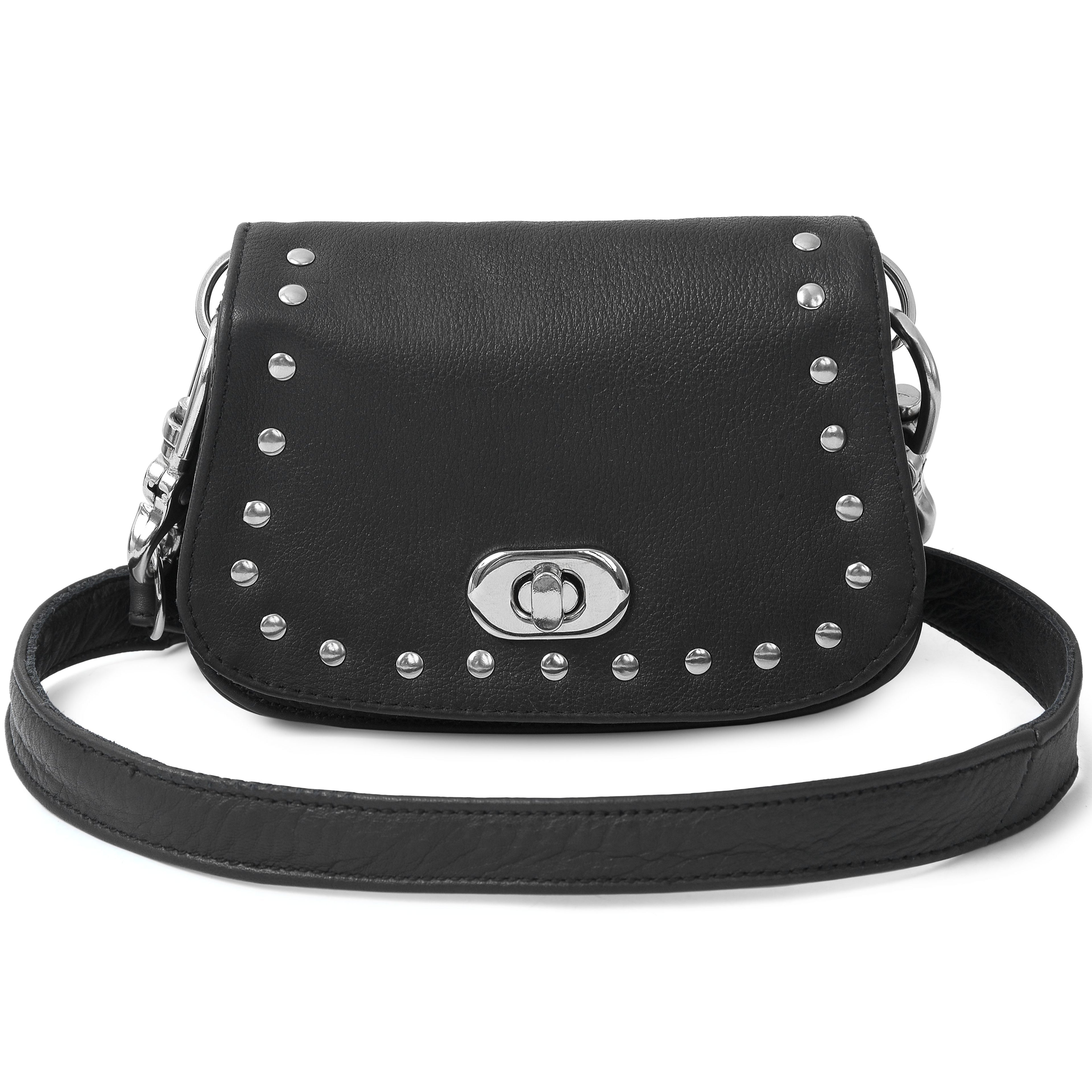 Cassie Crossbody Bag 19 with Rivets – Elegant Riveted Leather Shoulder Bag by Rexons