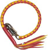Red and Yellow Leather Get Back Biker Whip for Chopper & Cruiser Motorcycles – by Rexons
